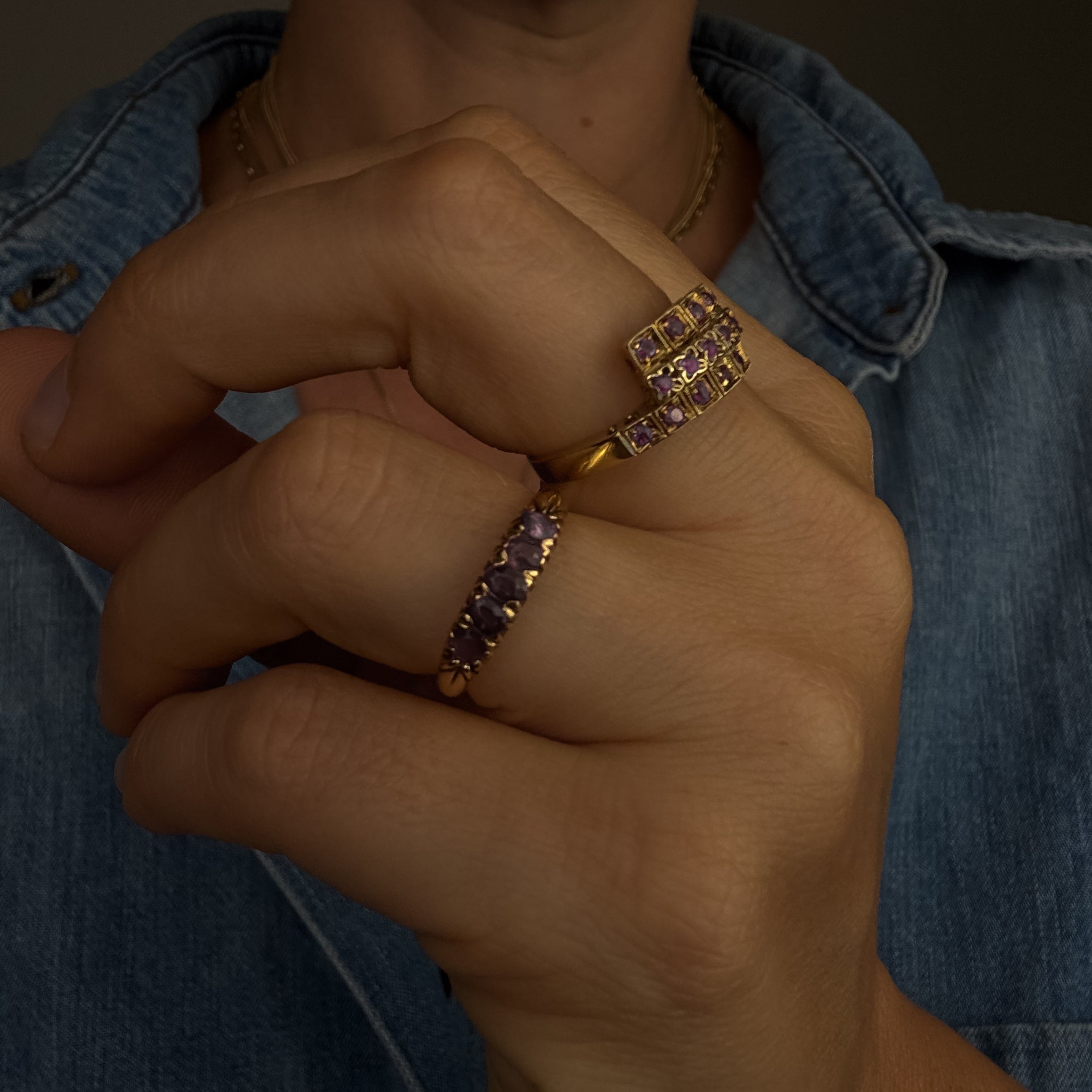 Ruby Triple Stack Bypass Ring
