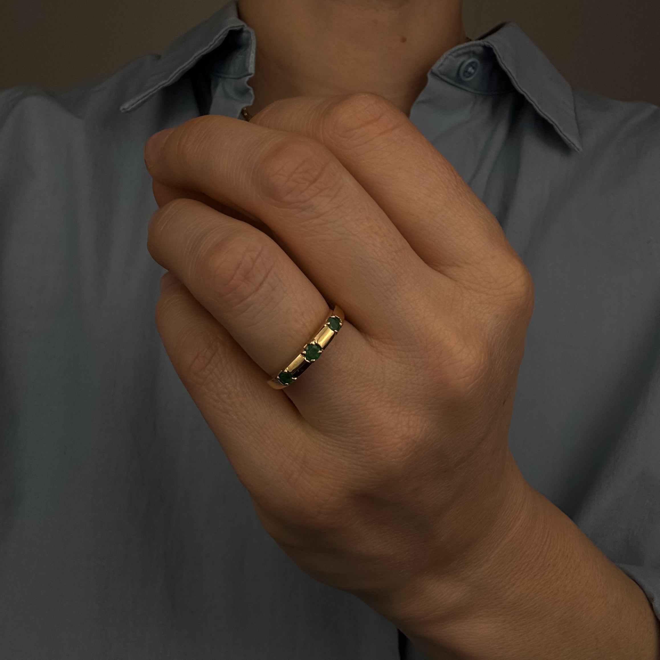 Emerald Trilogy Ring