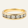 vintage 14k 7 Diamond Channel Set Band