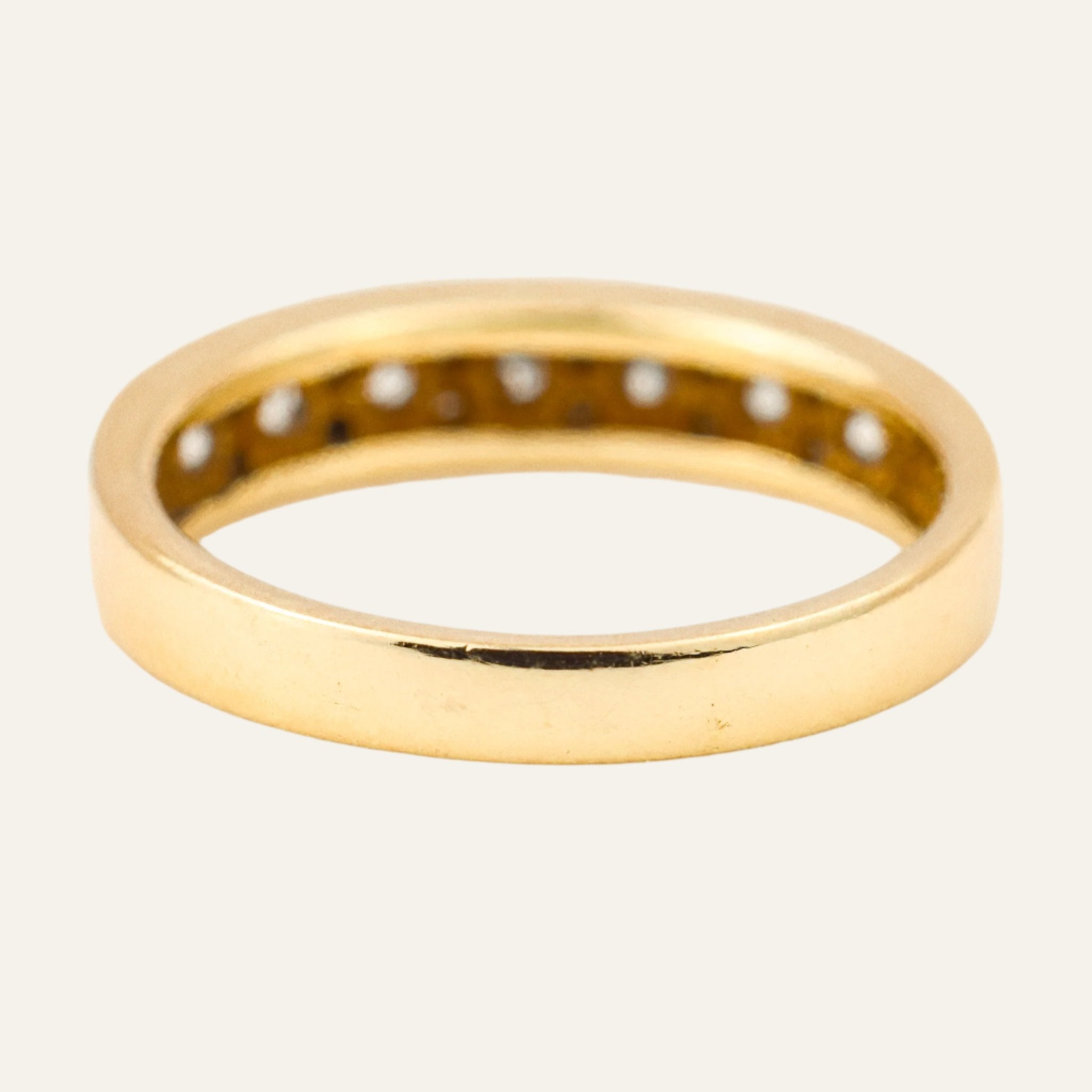 vintage 14k 7 Diamond Channel Set Band