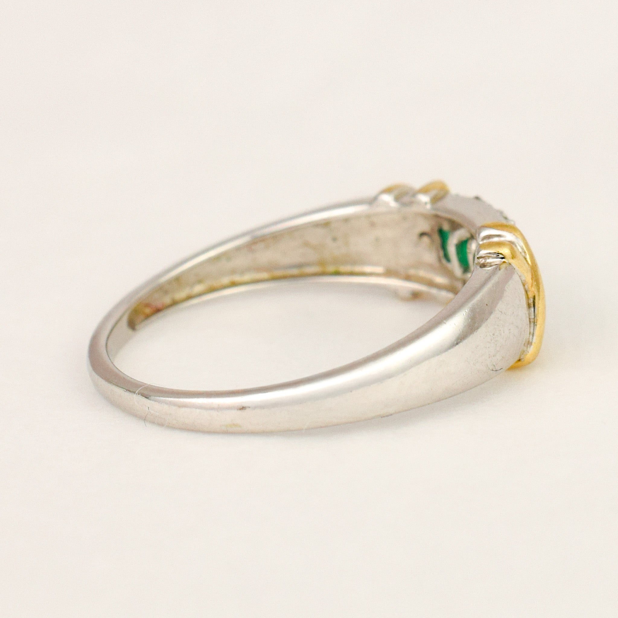 Two-Tone Emerald and Diamond Band