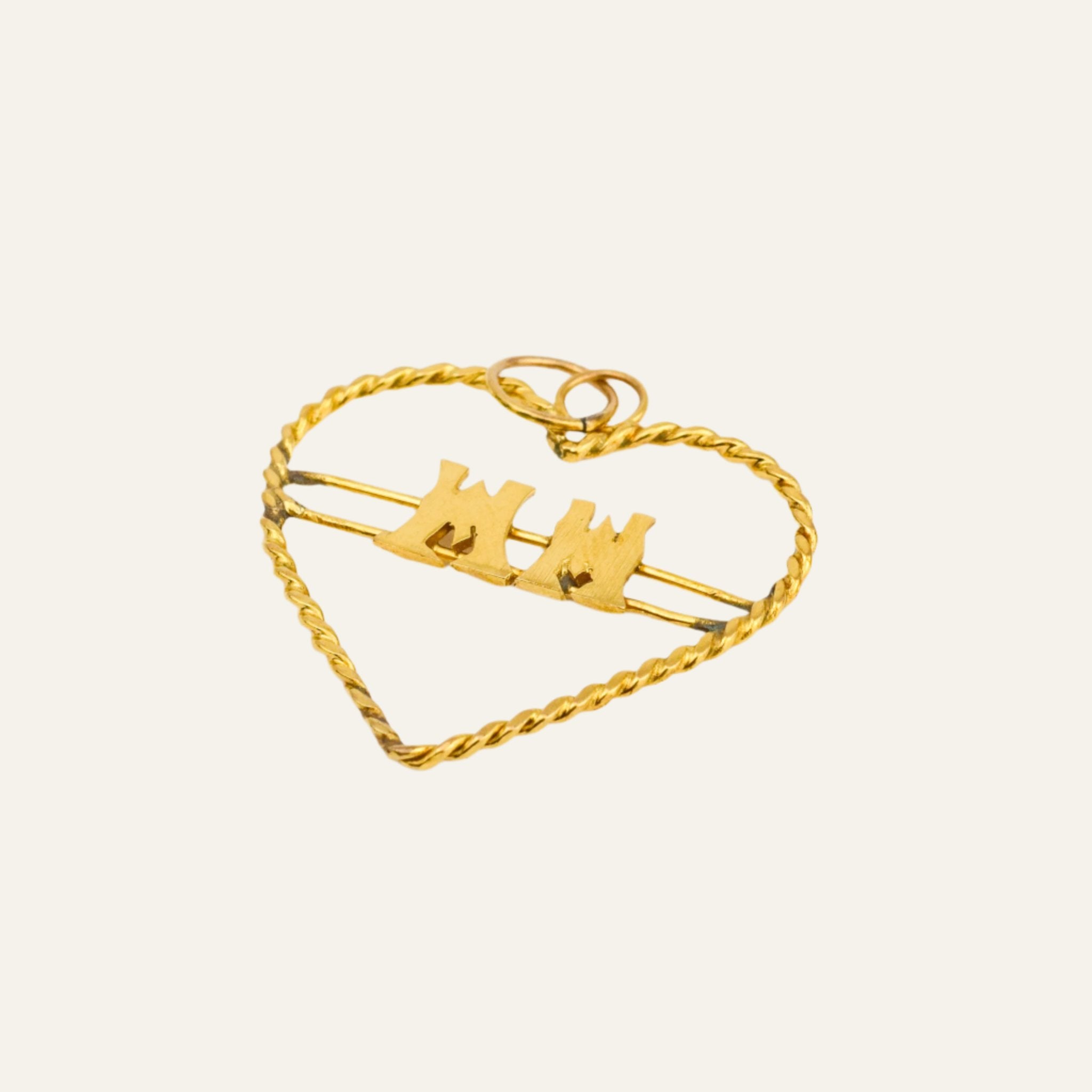 'MM' Heart Pendant