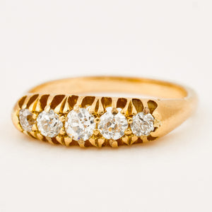 Victorian Diamond Boat Ring