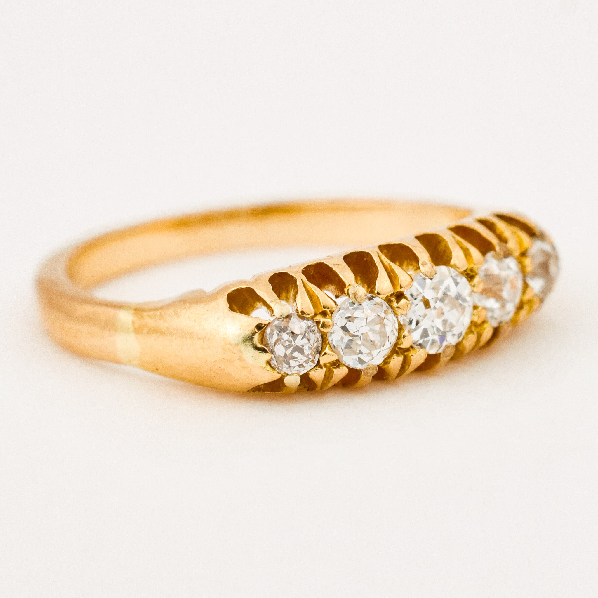 Victorian Diamond Boat Ring