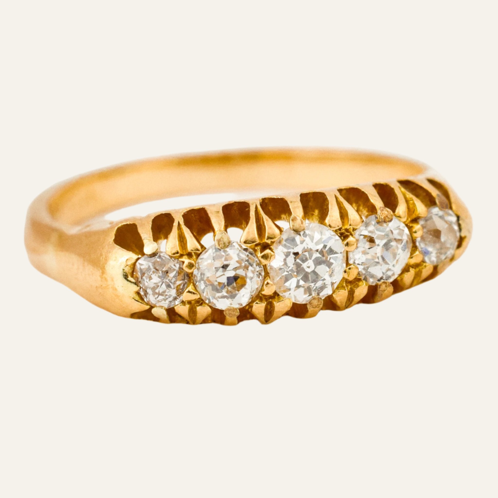 Victorian Diamond Boat Ring