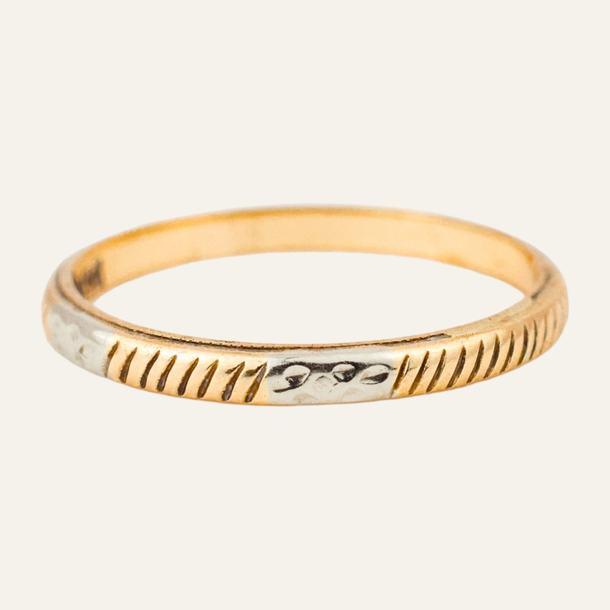 Two-Toned Orange Blossom Gold Band