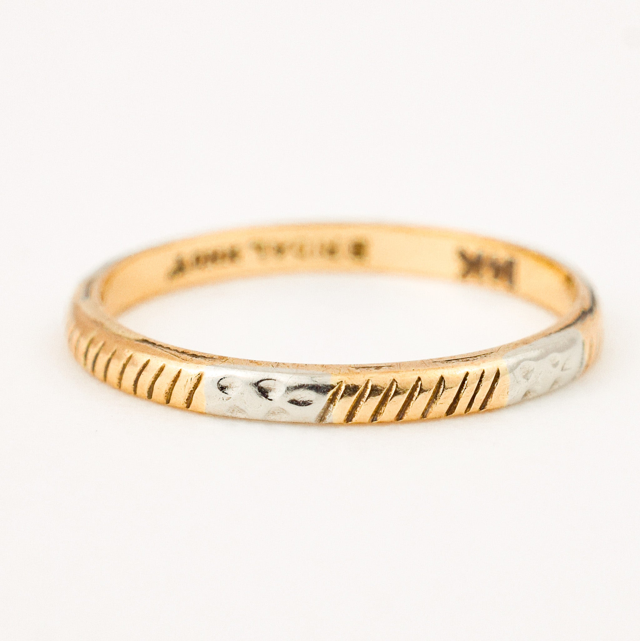 Two-Toned Orange Blossom Gold Band