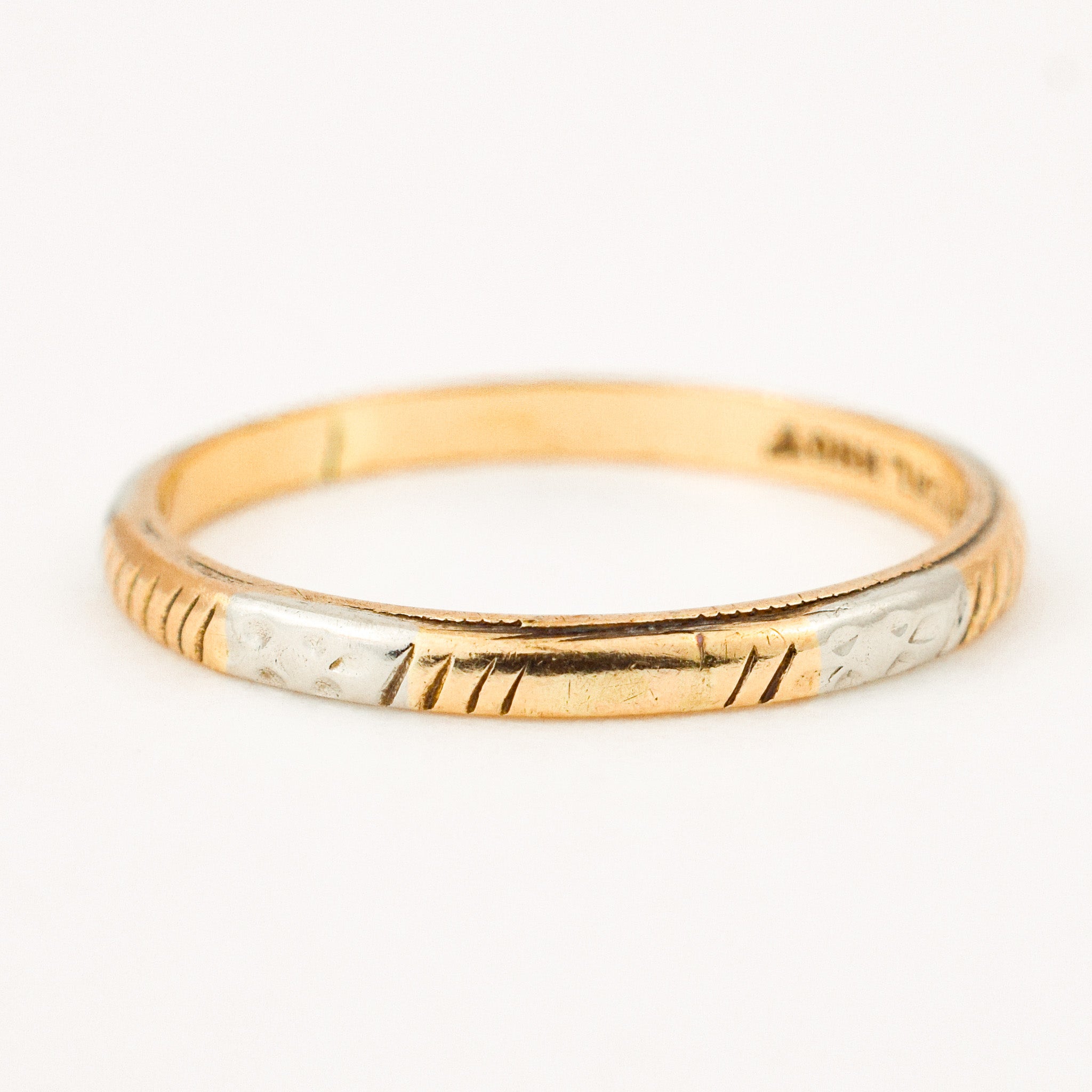 Two-Toned Orange Blossom Gold Band