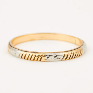 Two-Toned Orange Blossom Gold Band