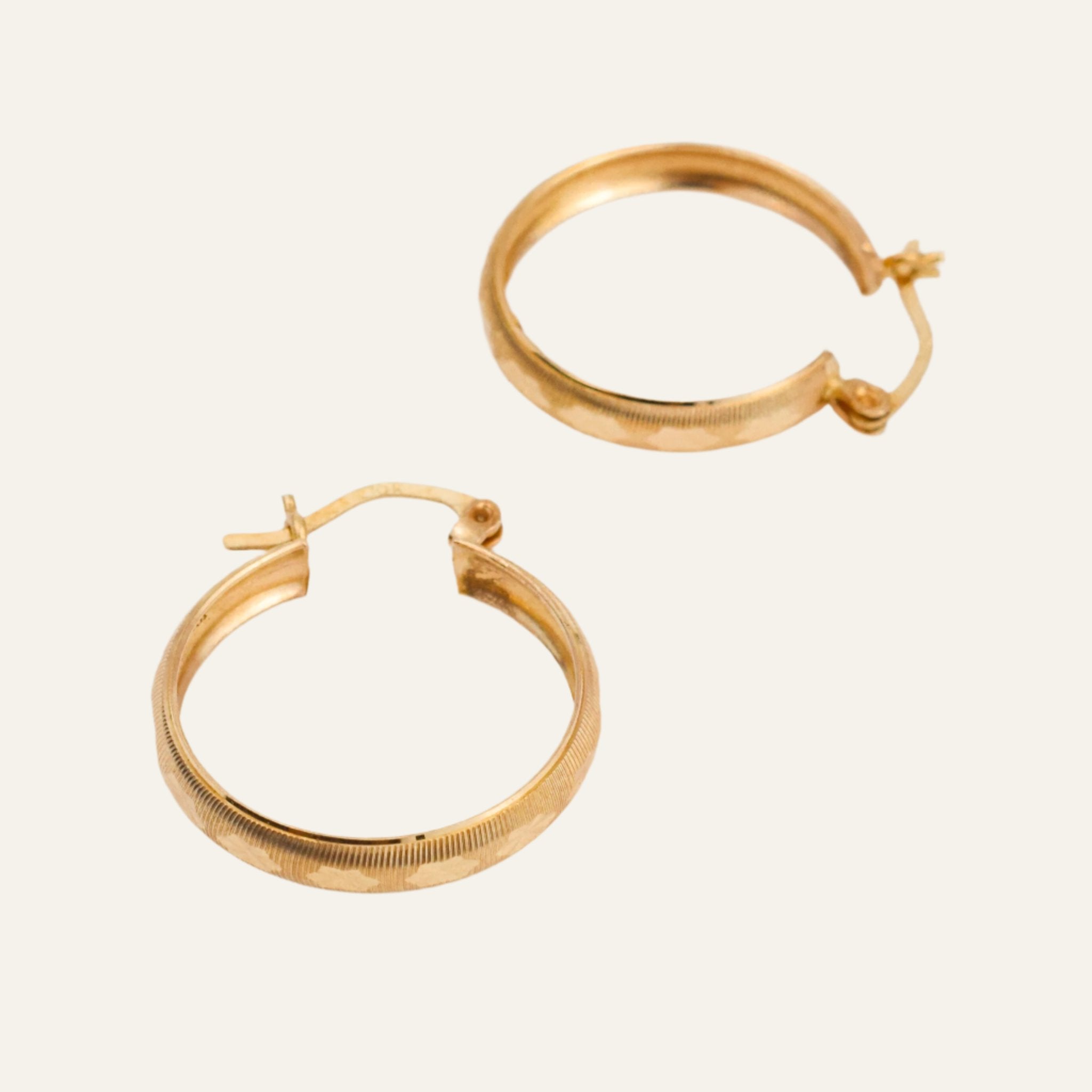 24.1 mm Etched Gold Hoops