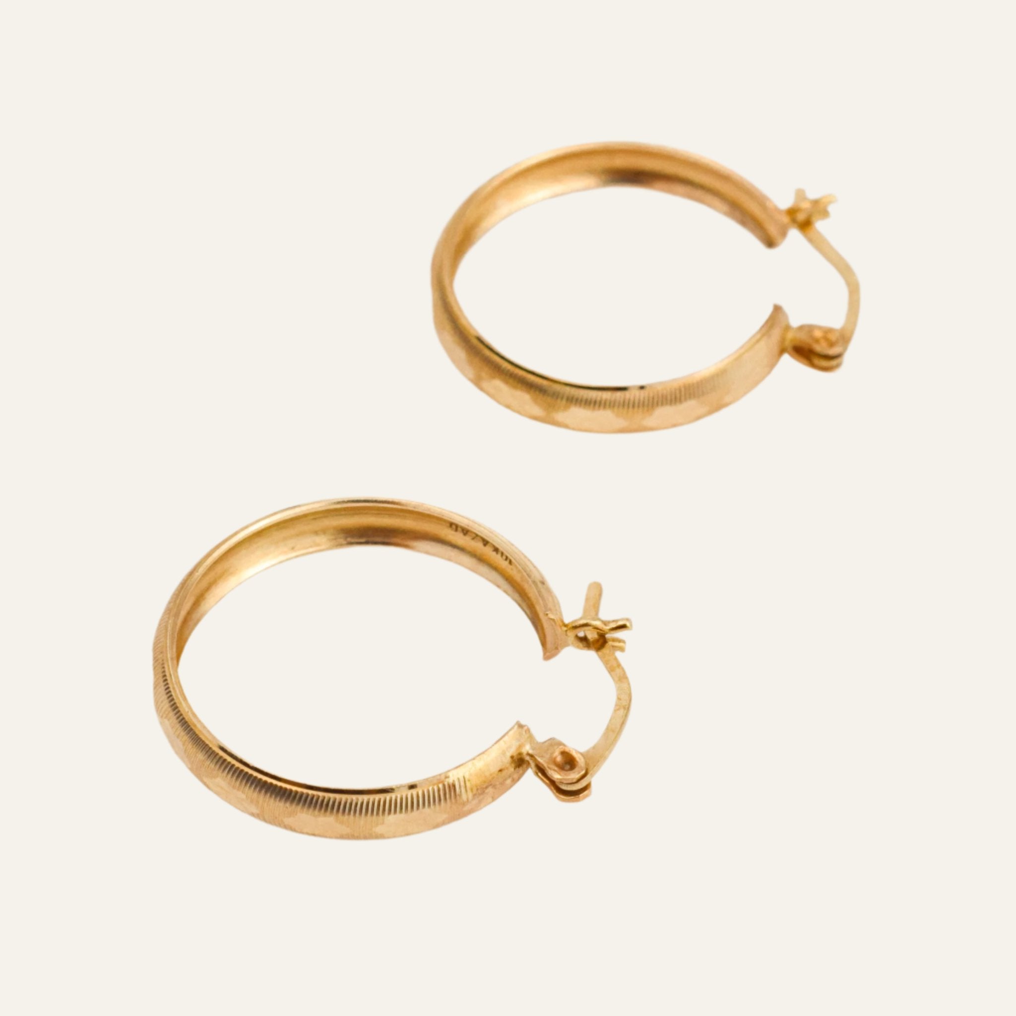 24.1 mm Etched Gold Hoops