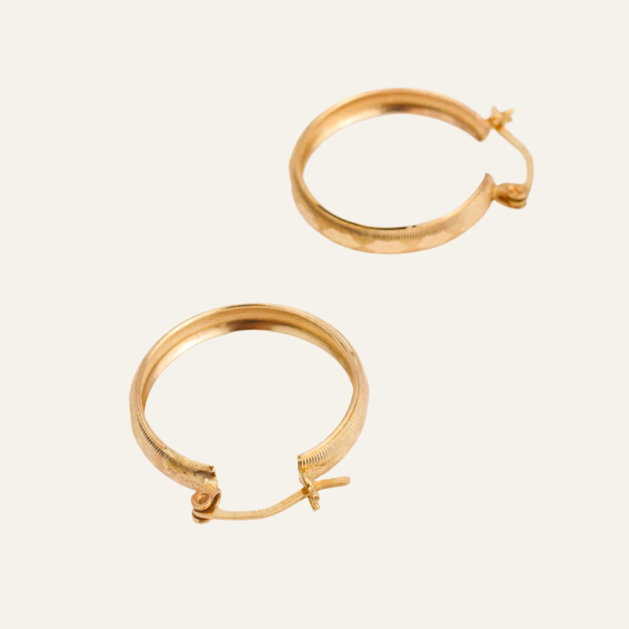 24.1 mm Etched Gold Hoops