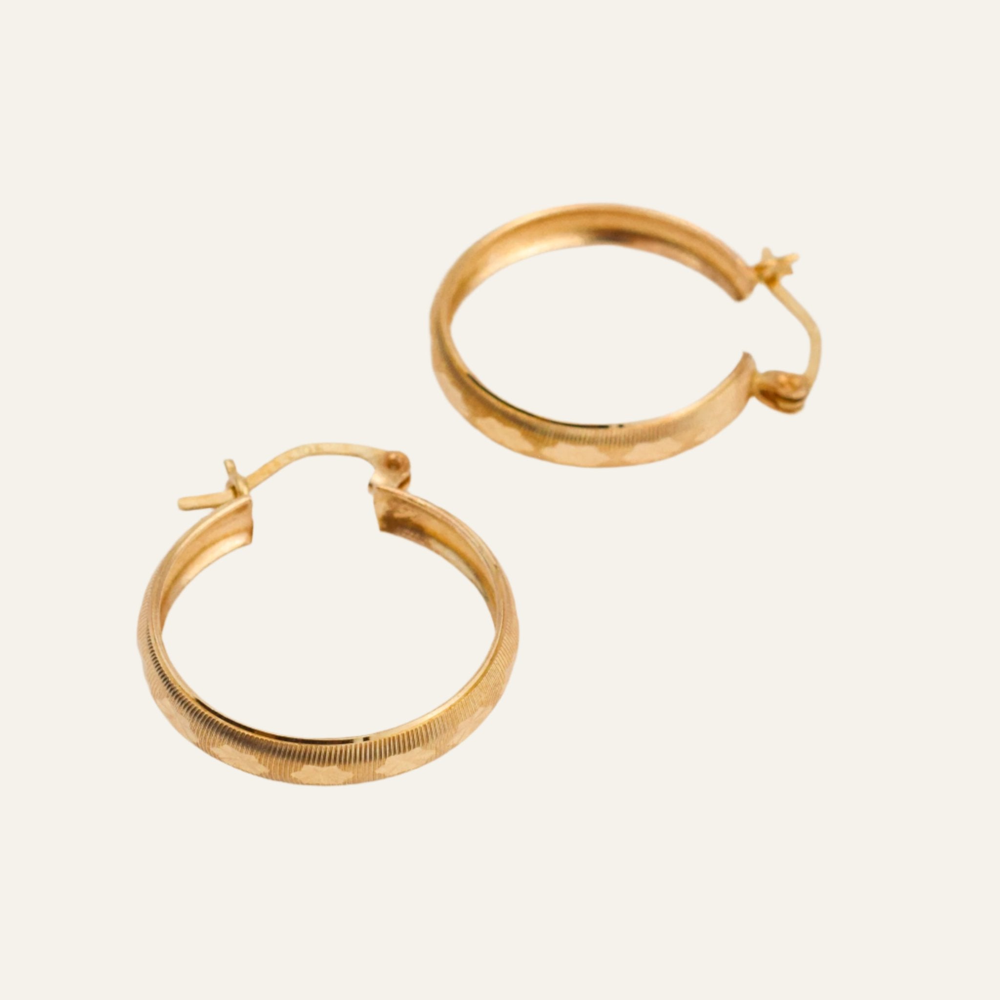 24.1 mm Etched Gold Hoops