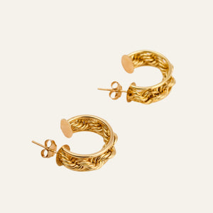 Rope Gold Half Hoops