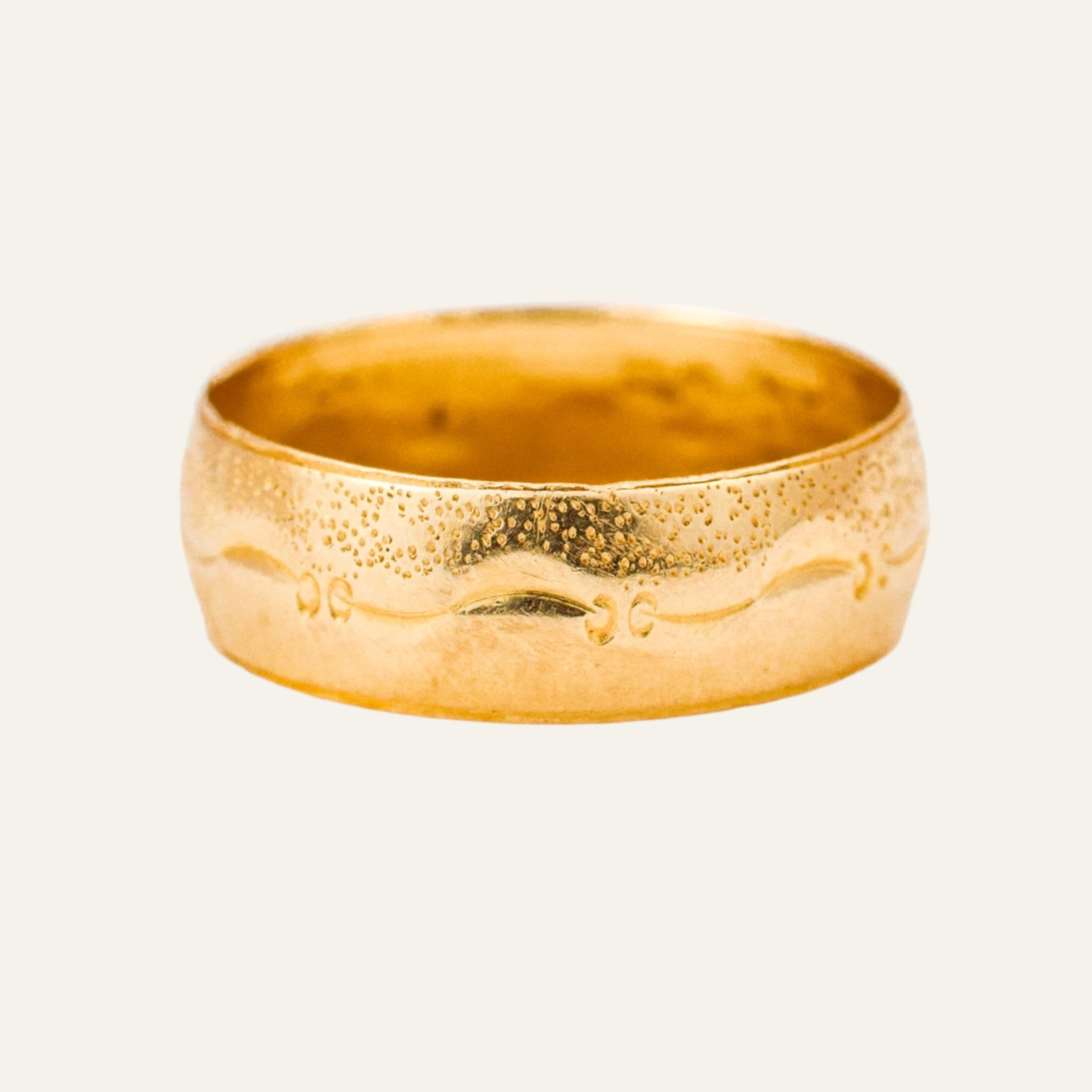 5.3 mm Multi Texture Gold Band