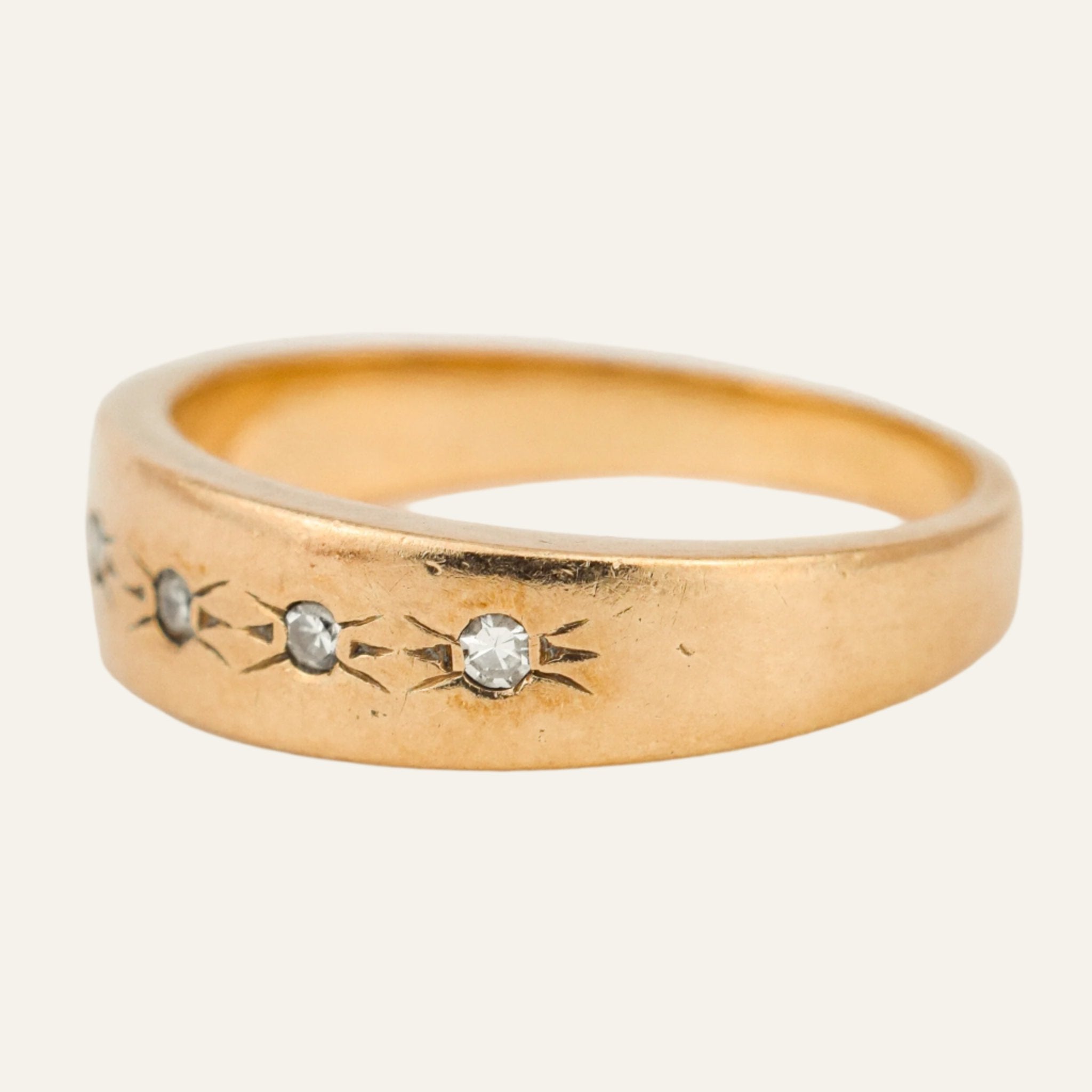 5 Diamond Starburst Gold Band