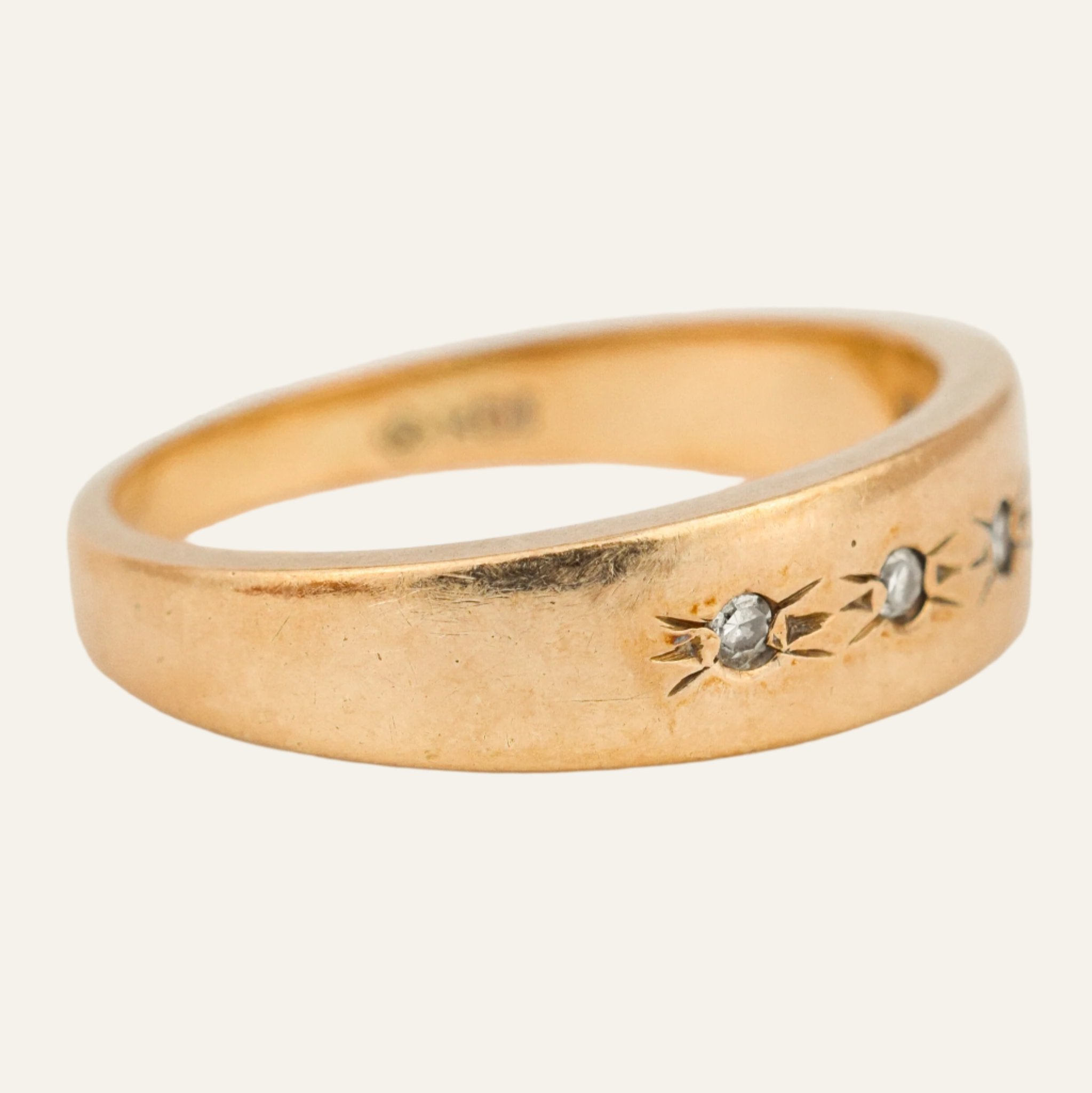 5 Diamond Starburst Gold Band