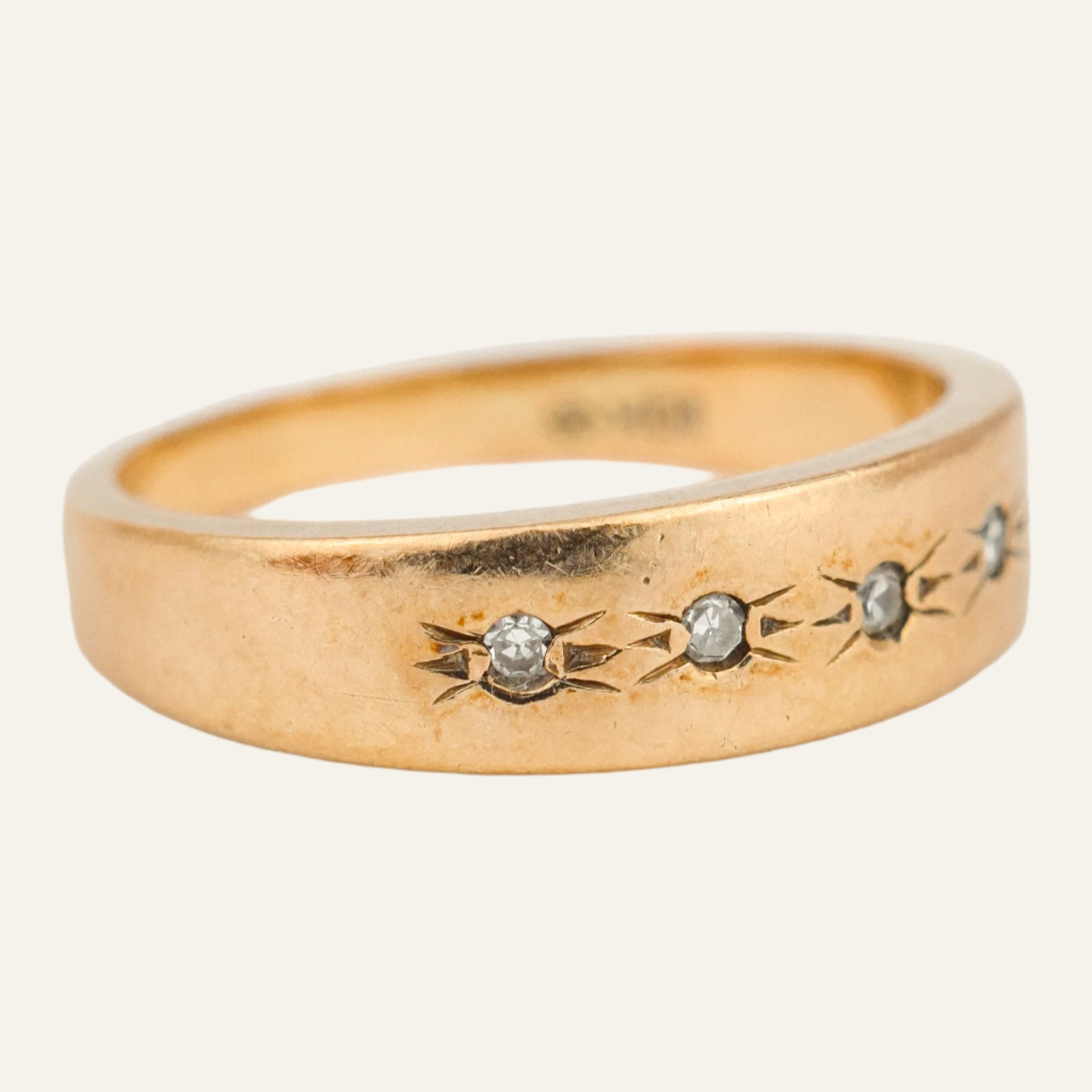 5 Diamond Starburst Gold Band