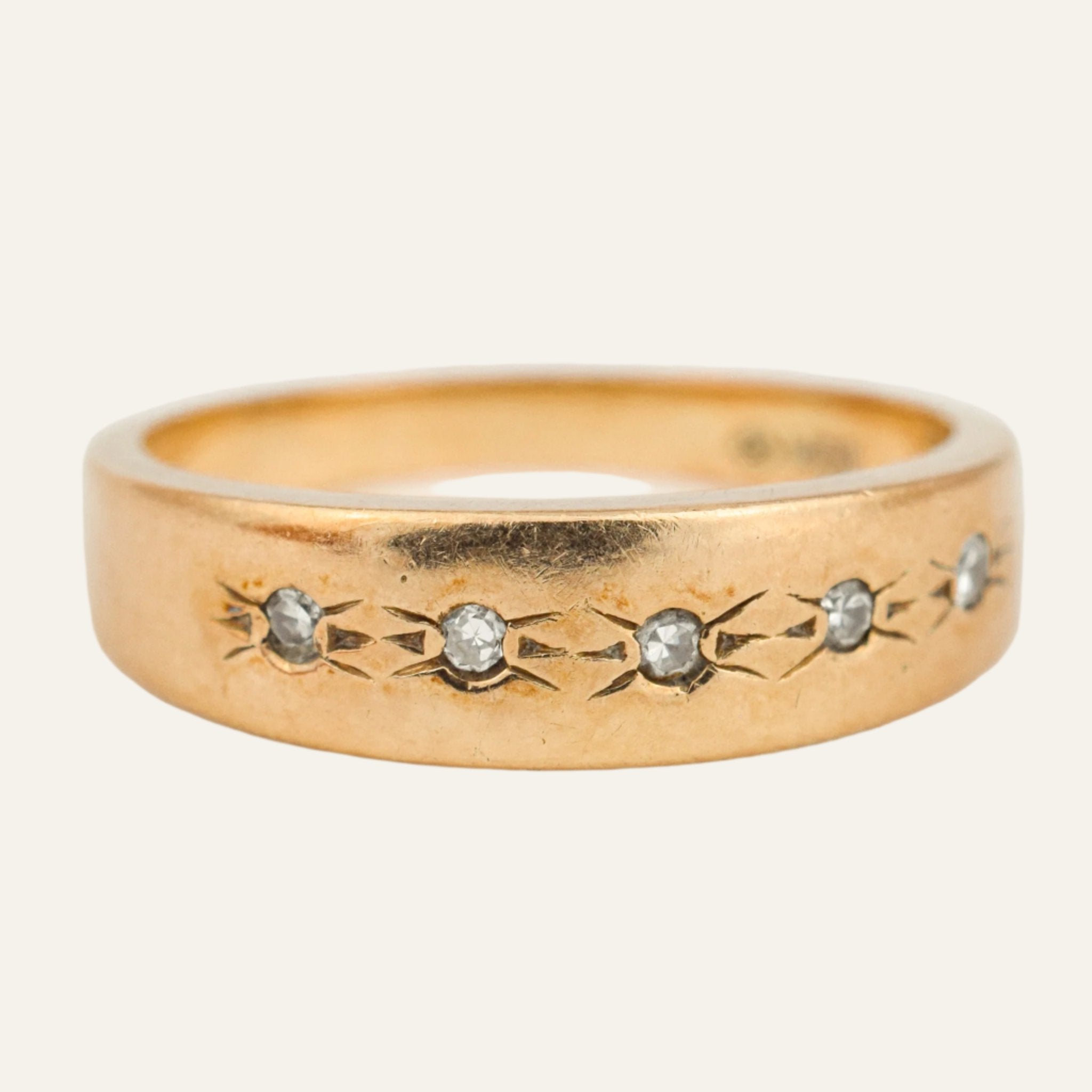 5 Diamond Starburst Gold Band