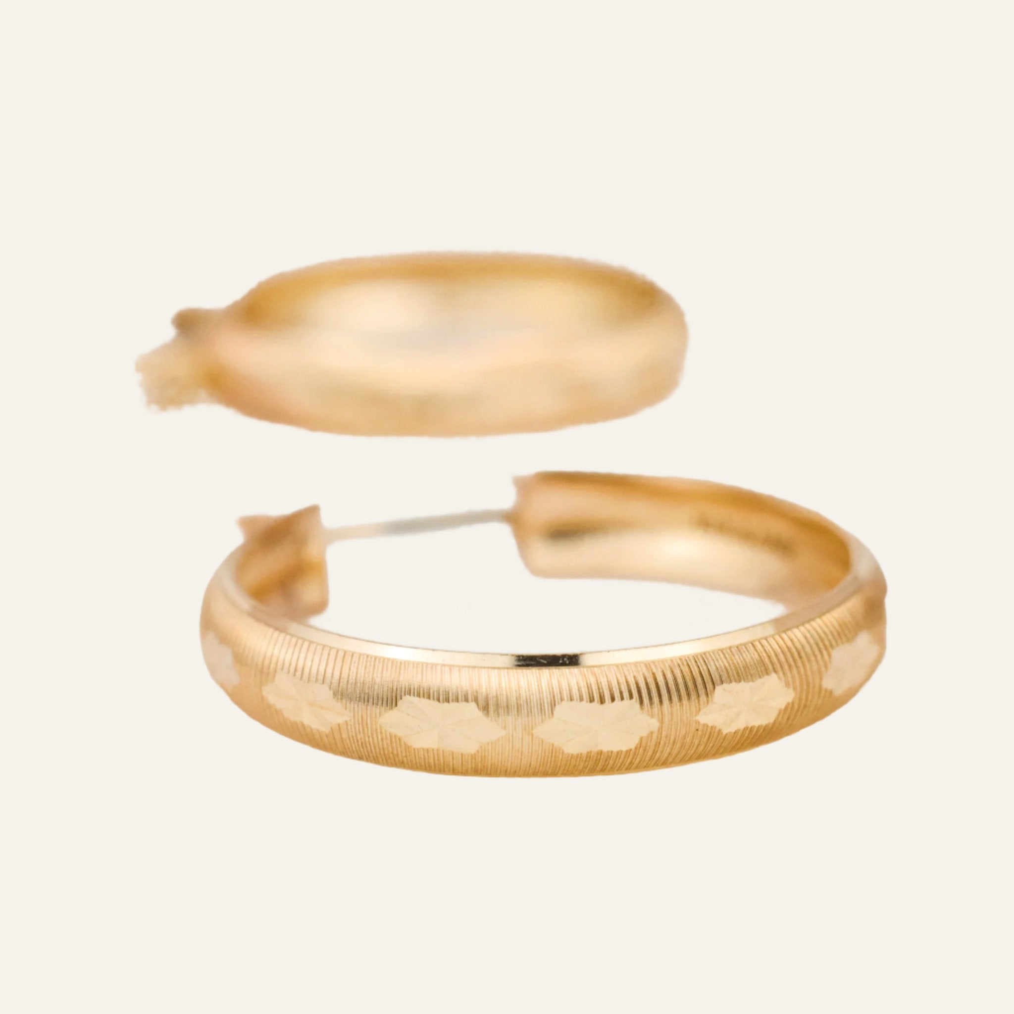 24.1 mm Etched Gold Hoops
