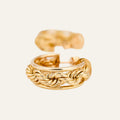 Rope Gold Half Hoops