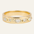 Gold Band with Mixed Diamonds