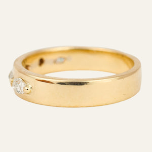 Gold Band with Mixed Diamonds