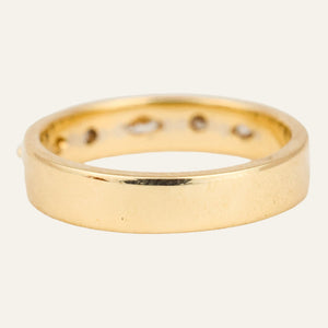 Gold Band with Mixed Diamonds