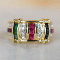 Ruby, Diamond, and Emerald Ring