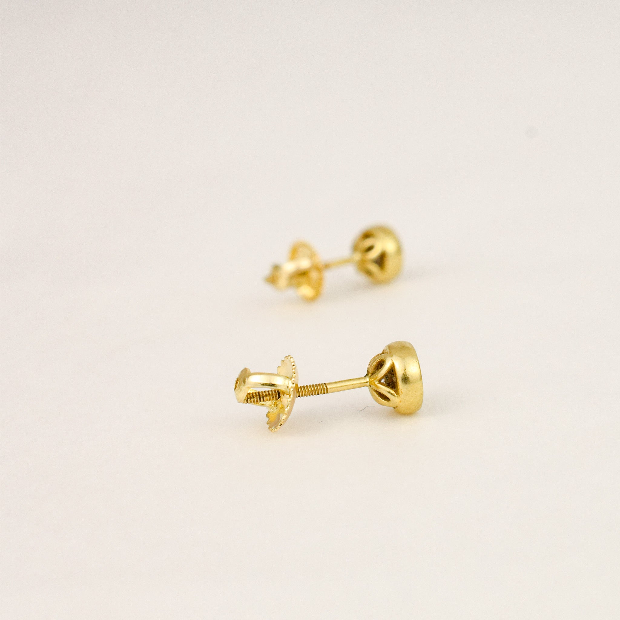 Bezel Set Diamond Screw back Studs
