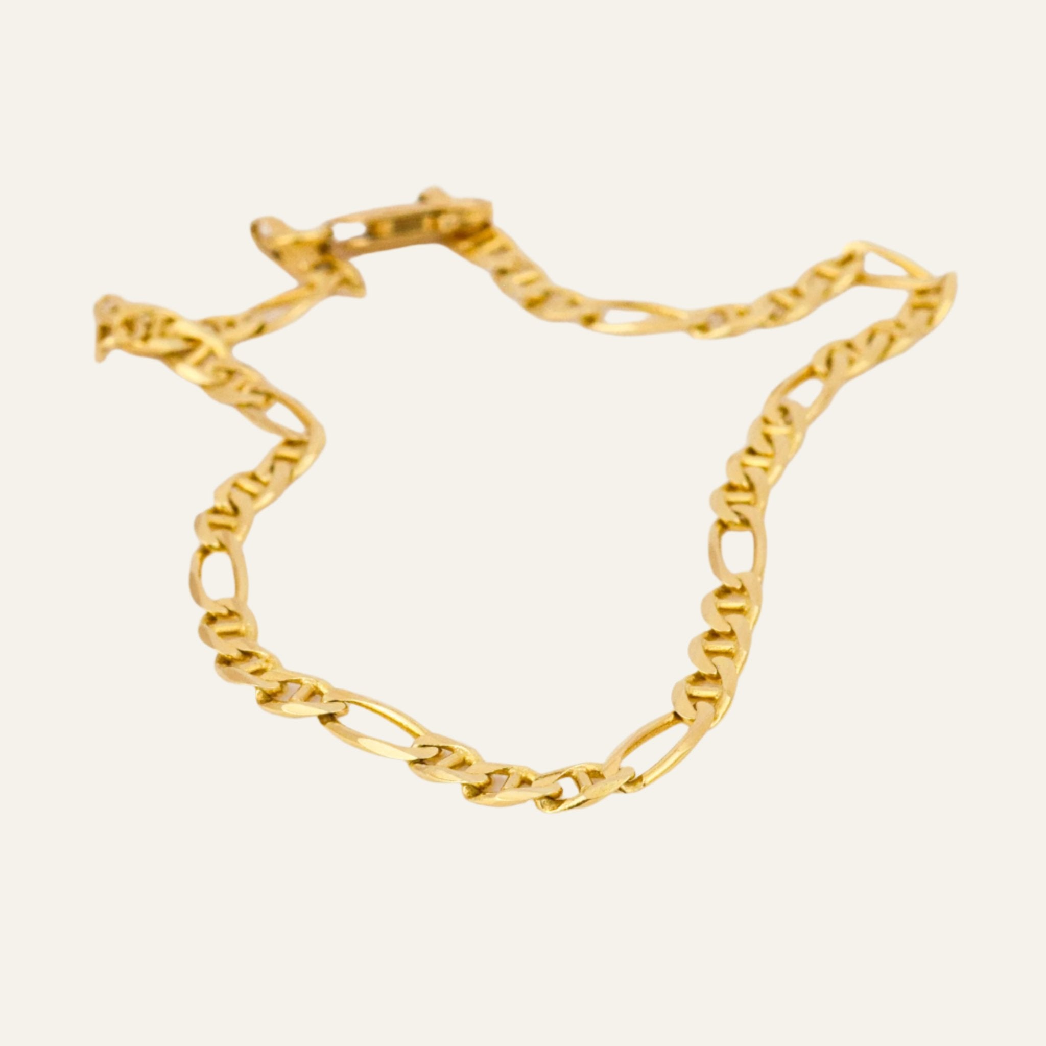 vintage gold 7.5" Figaro Bracelet