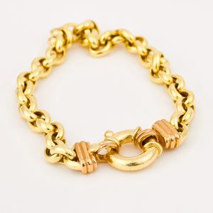 8" Fancy Clasp Rolo Chain Bracelet