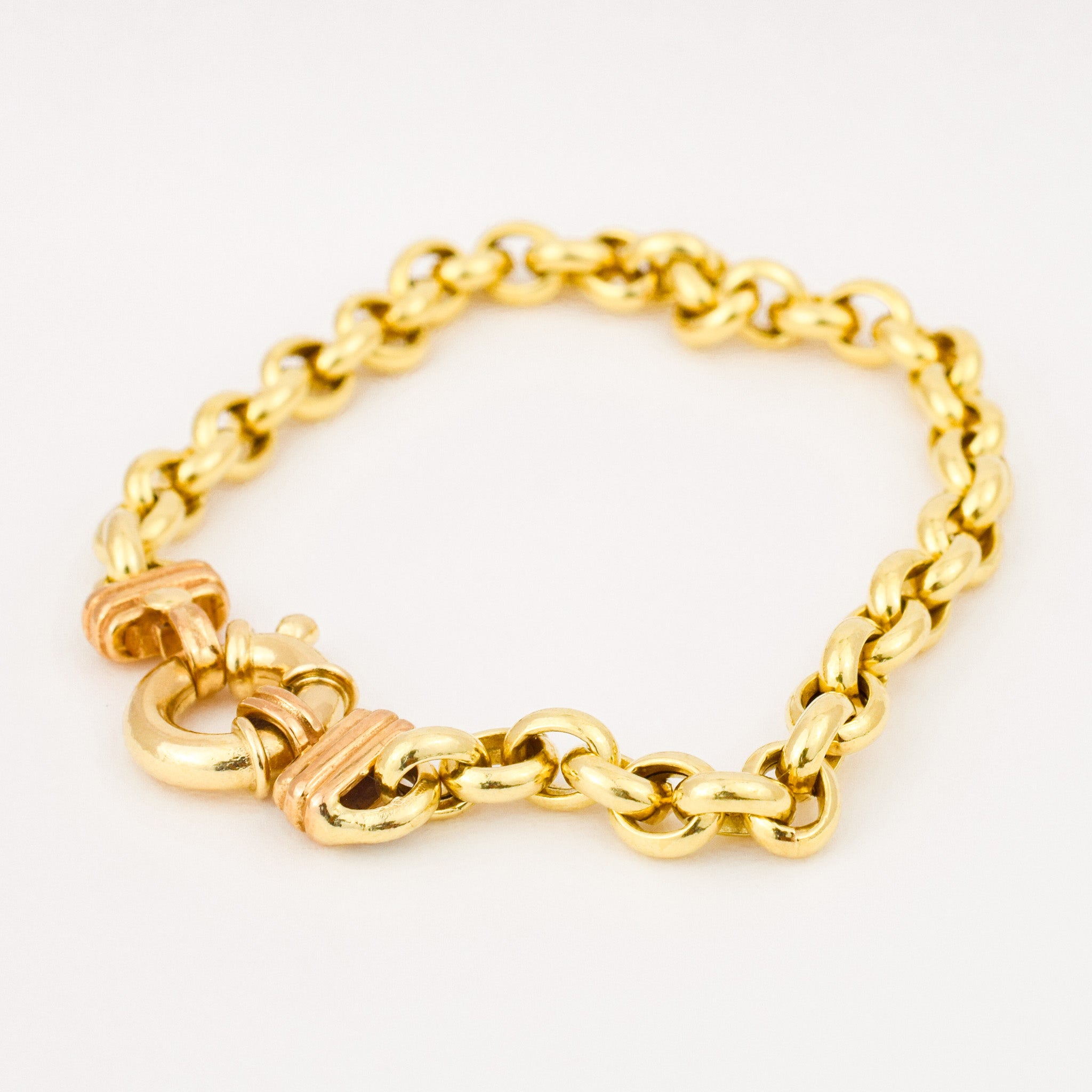 8" Fancy Clasp Rolo Chain Bracelet