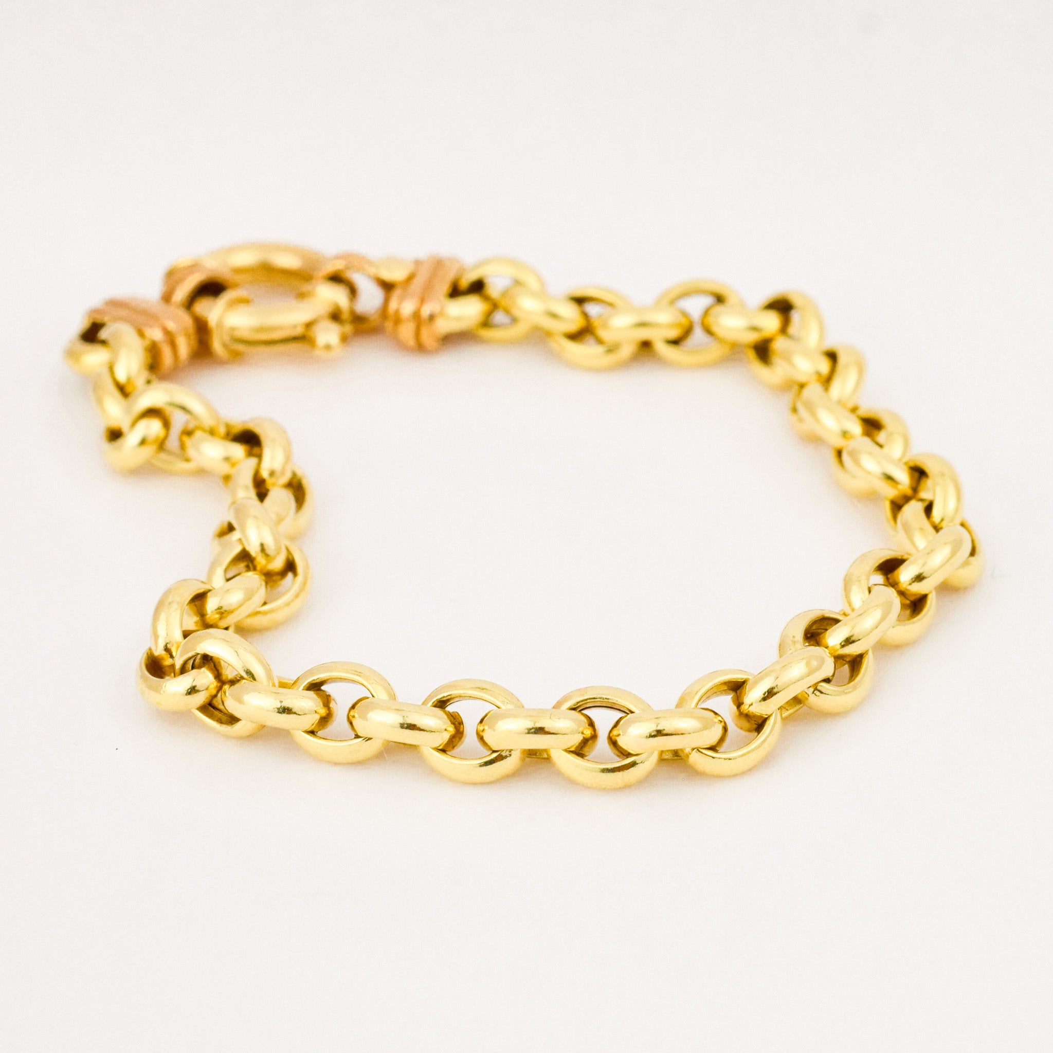 8" Fancy Clasp Rolo Chain Bracelet