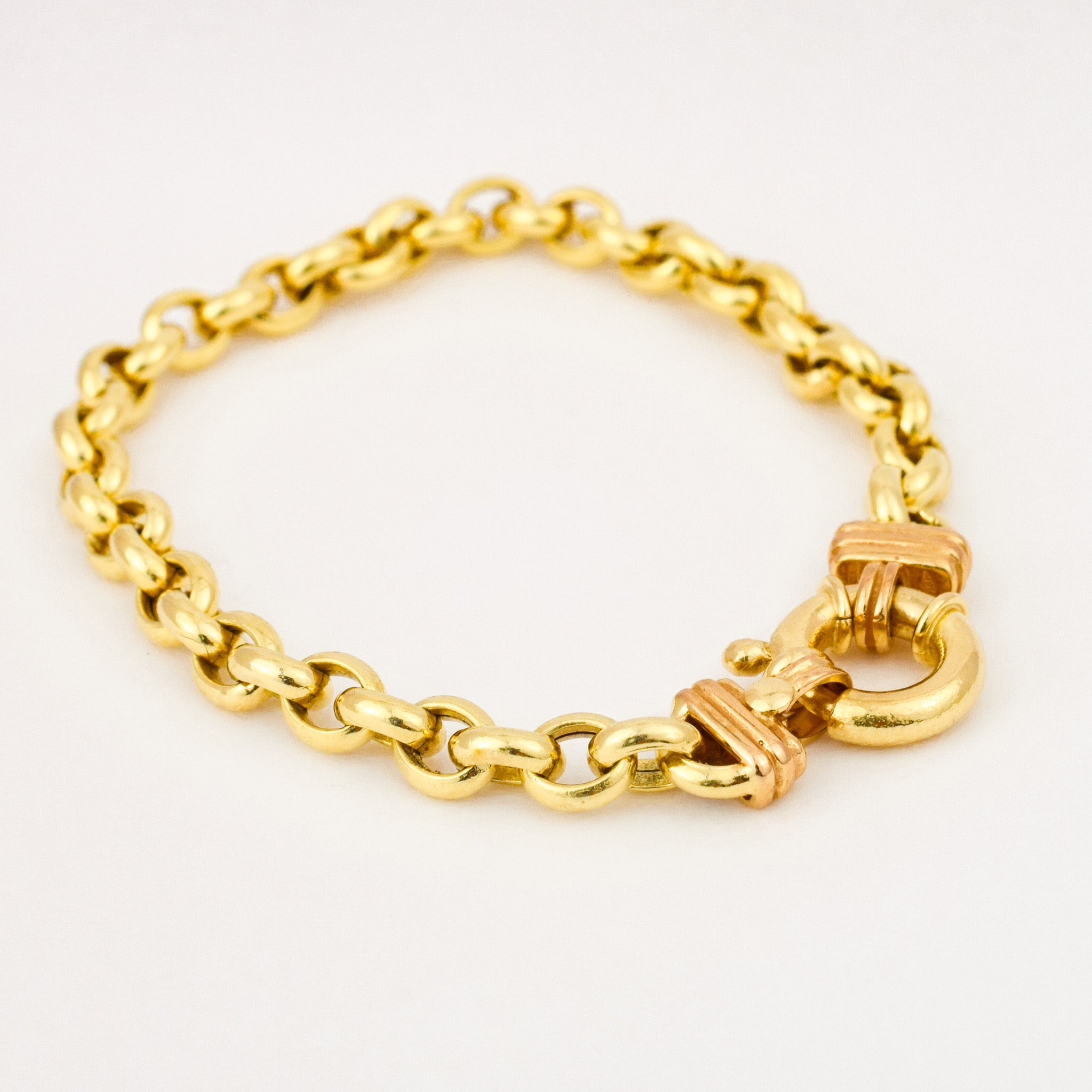 8" Fancy Clasp Rolo Chain Bracelet