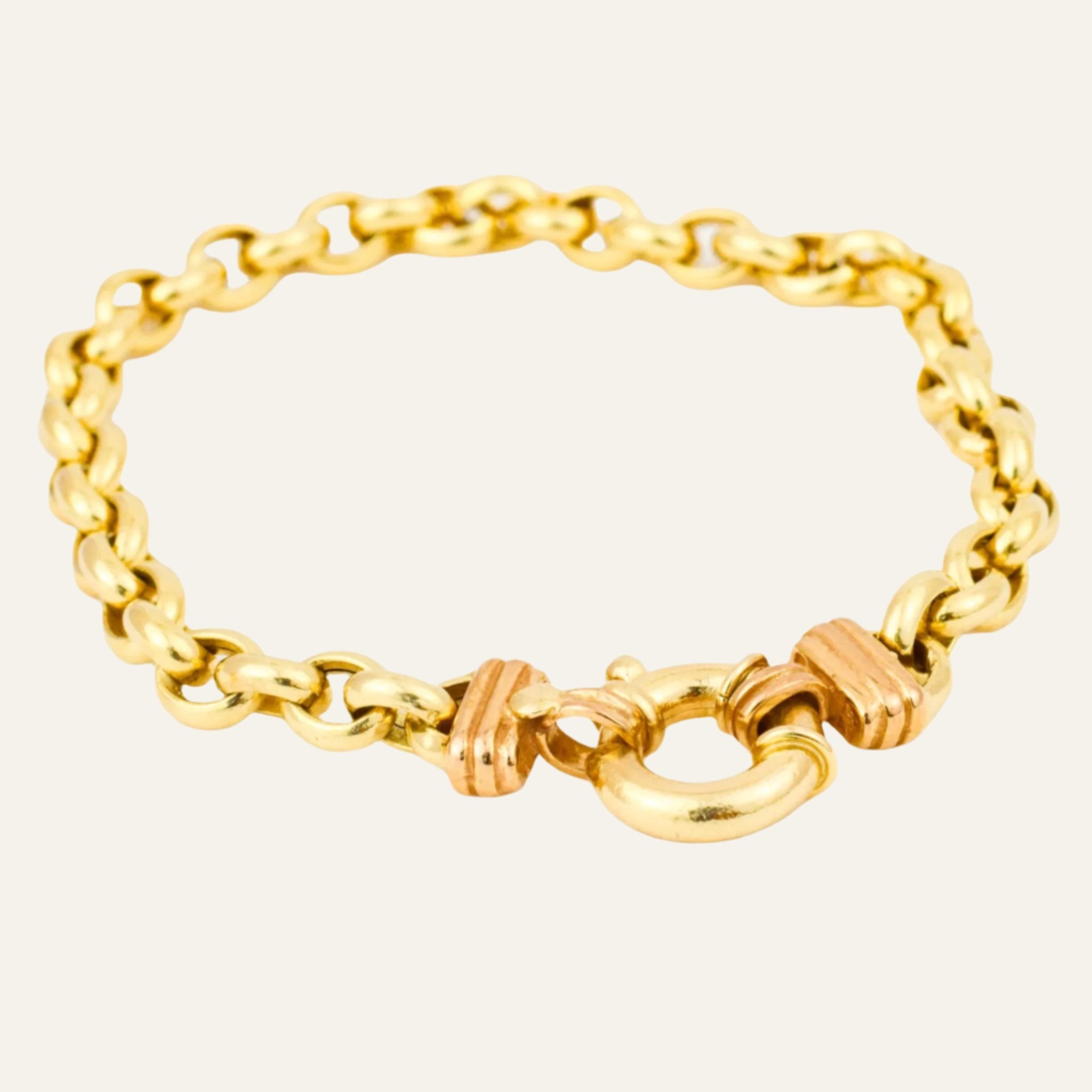 8" Fancy Clasp Rolo Chain Bracelet