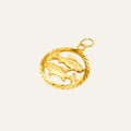 vintage 14k Pisces Circular Pendant