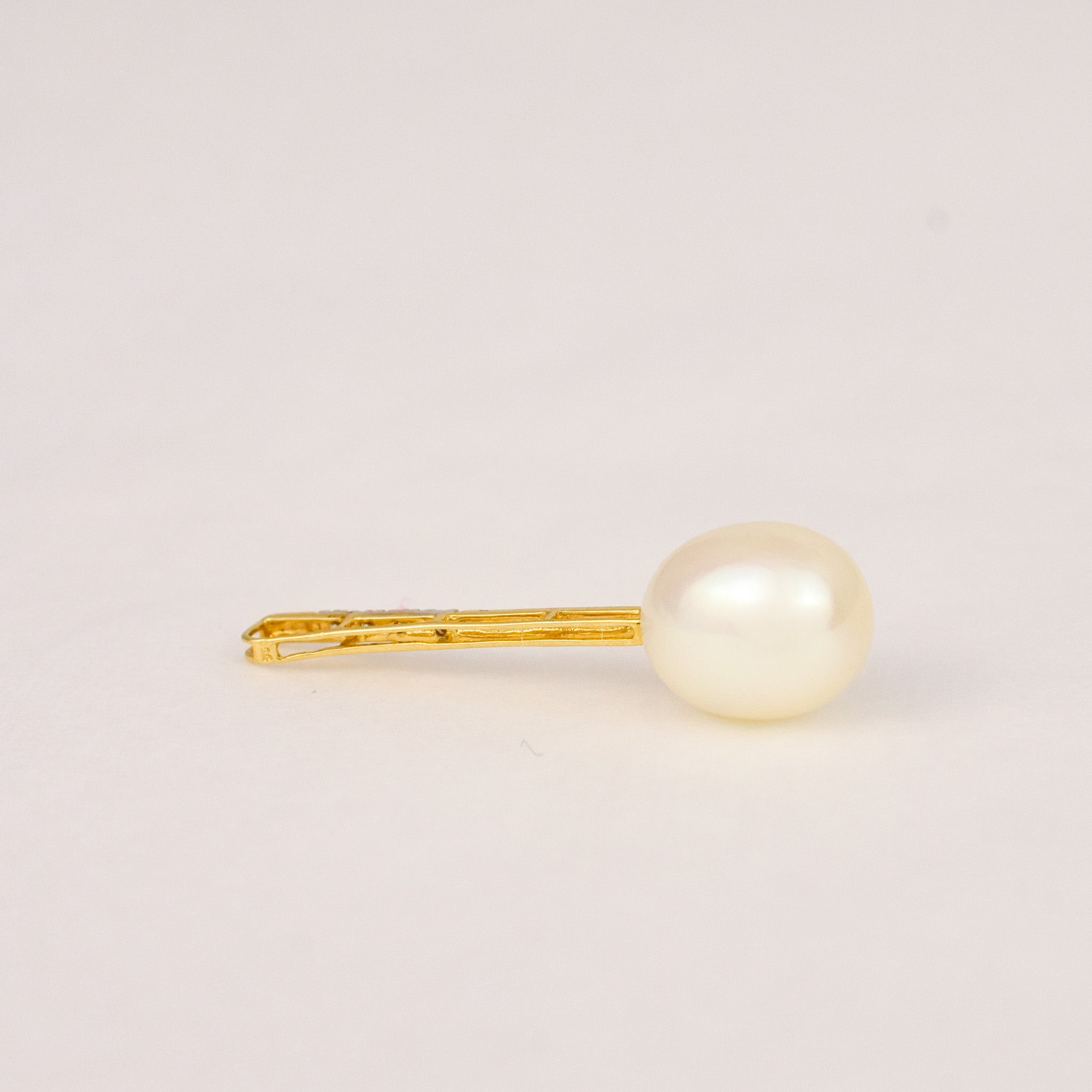 Pearl and Diamond Bar Pendant