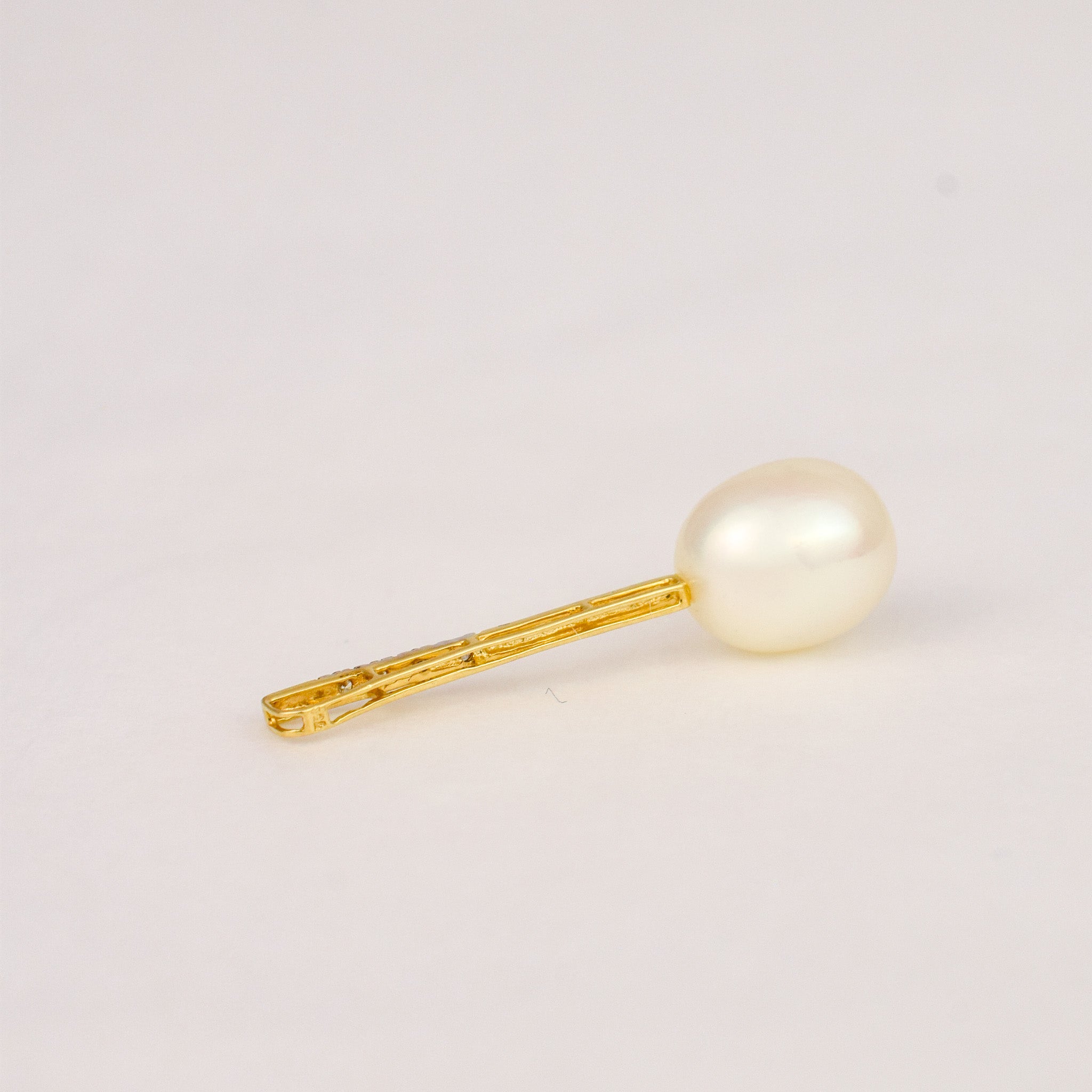 Pearl and Diamond Bar Pendant