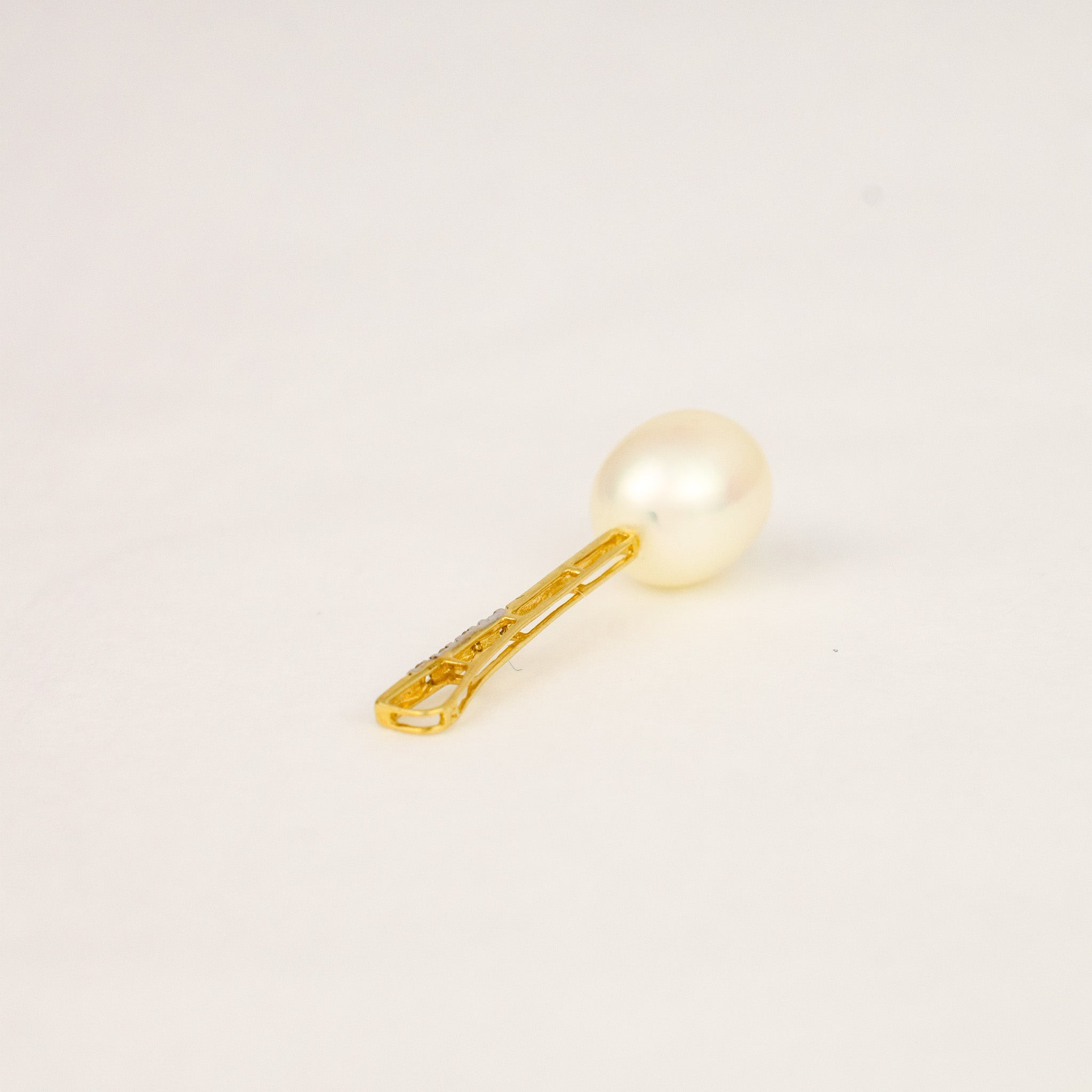 Pearl and Diamond Bar Pendant