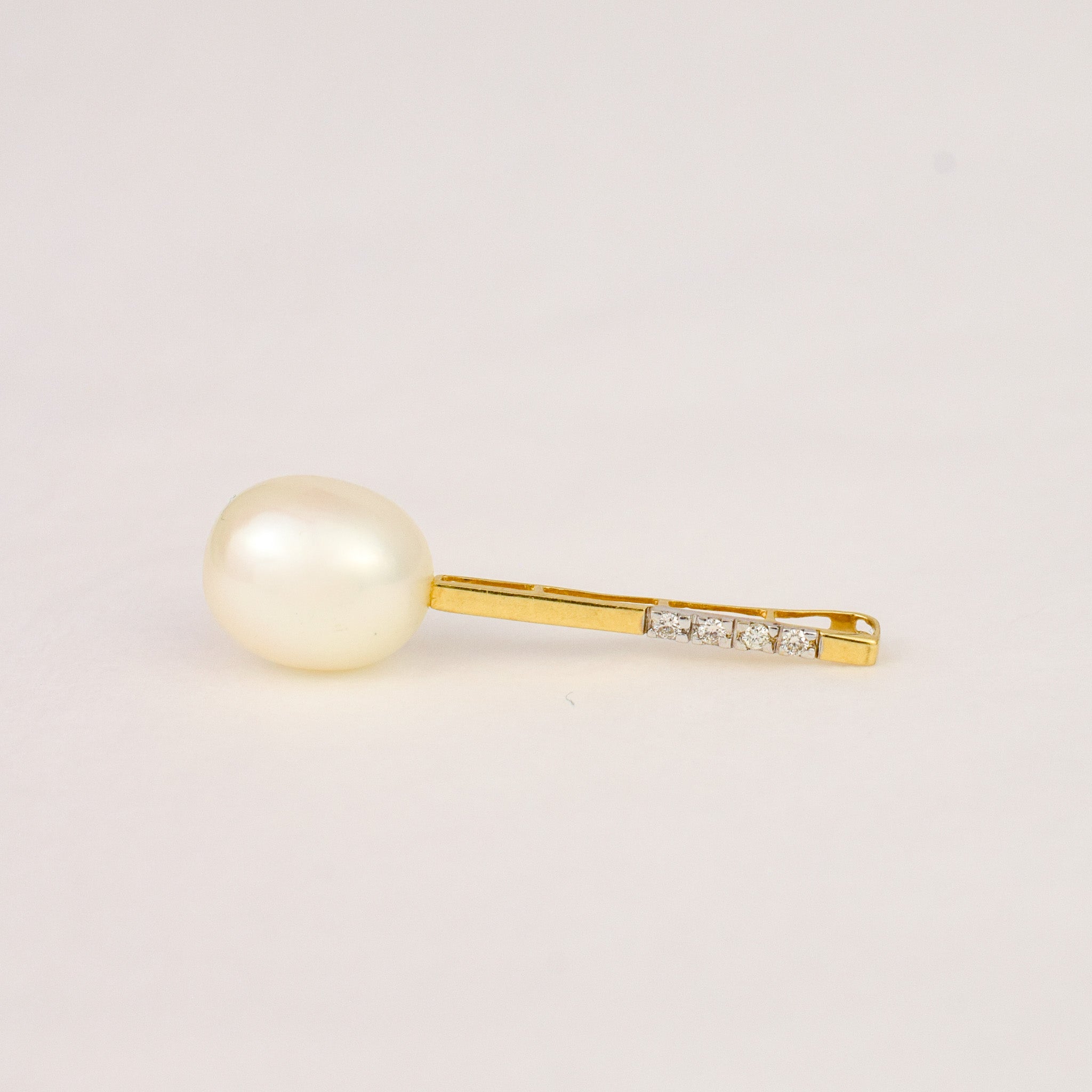 Pearl and Diamond Bar Pendant