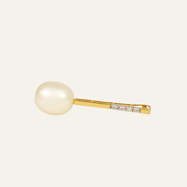 Pearl and Diamond Bar Pendant