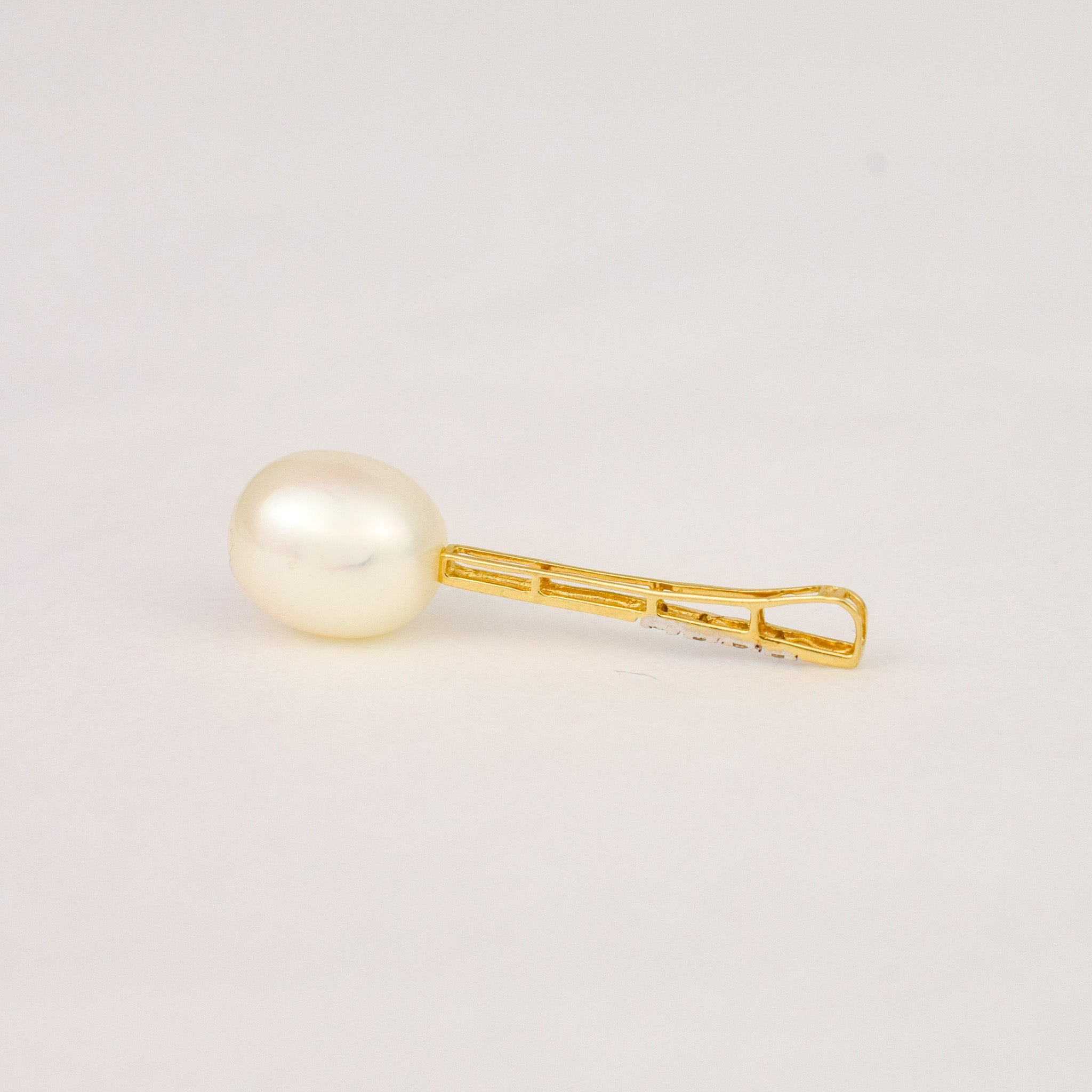 Pearl and Diamond Bar Pendant