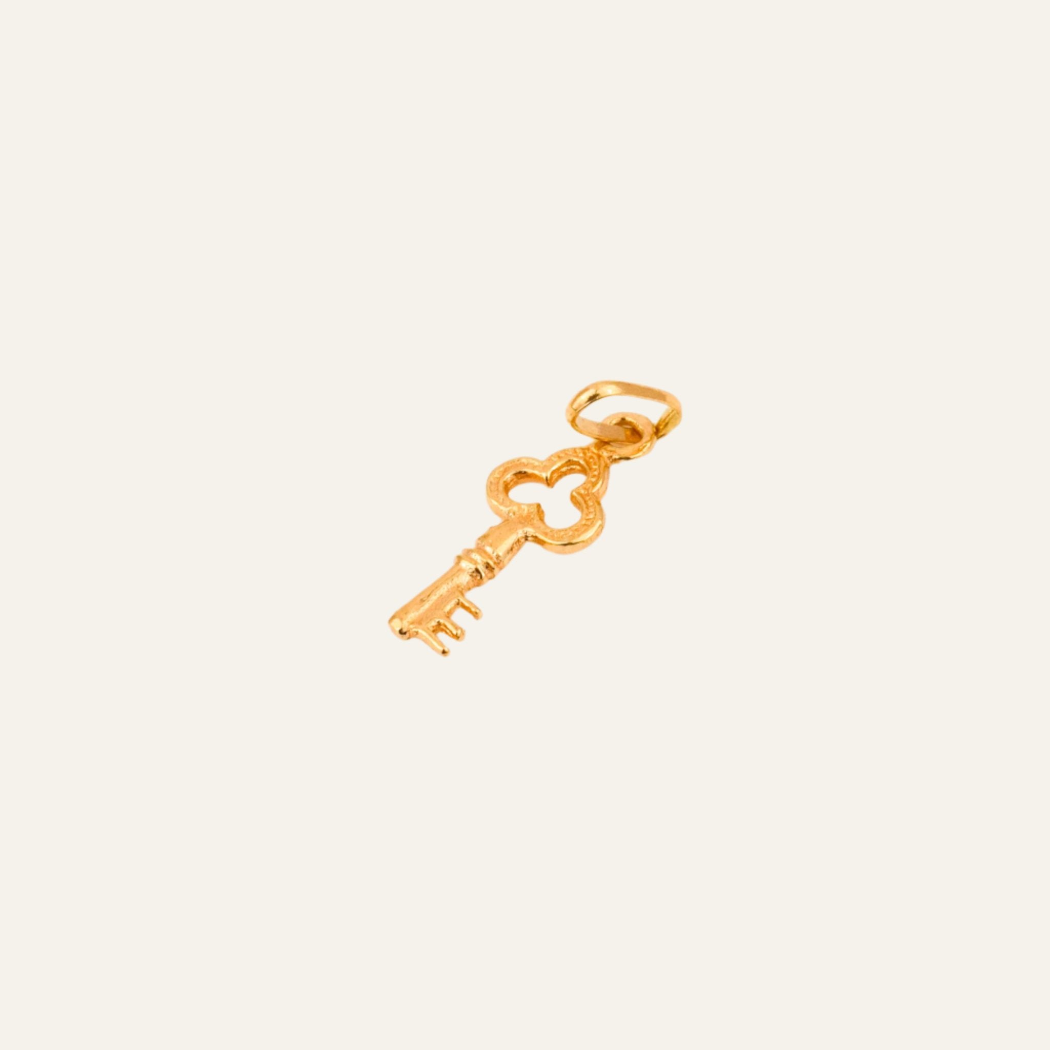 vintage gold Dainty Key Charm