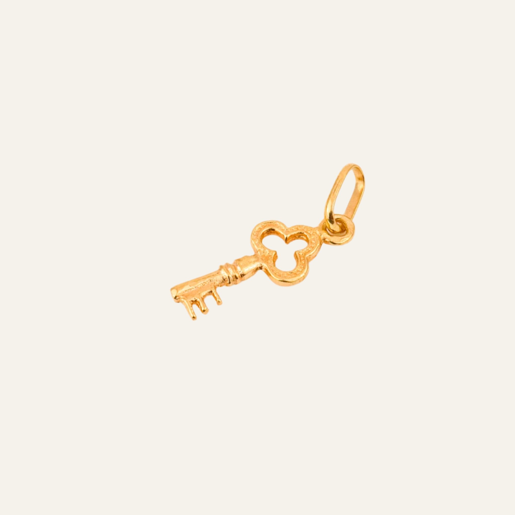 vintage gold Dainty Key Charm