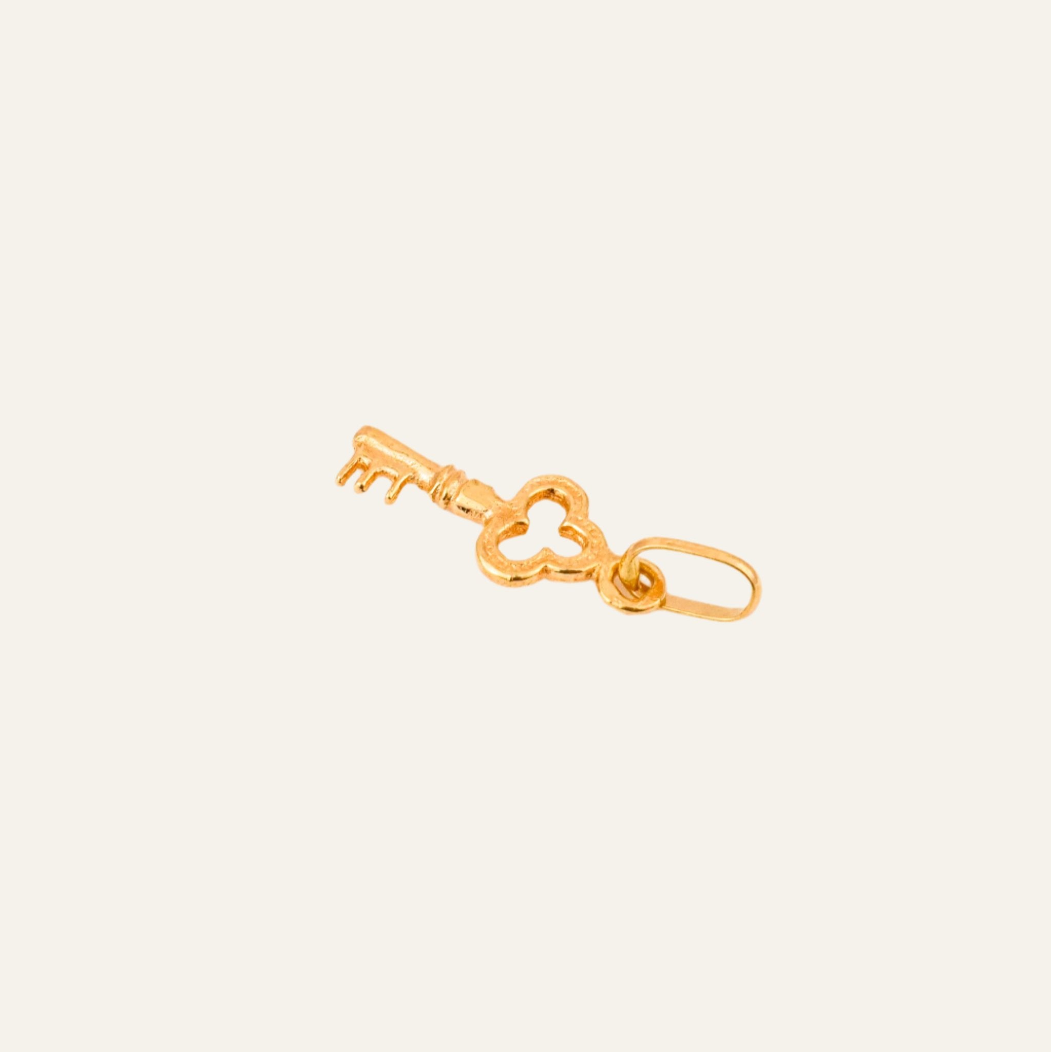 vintage gold Dainty Key Charm