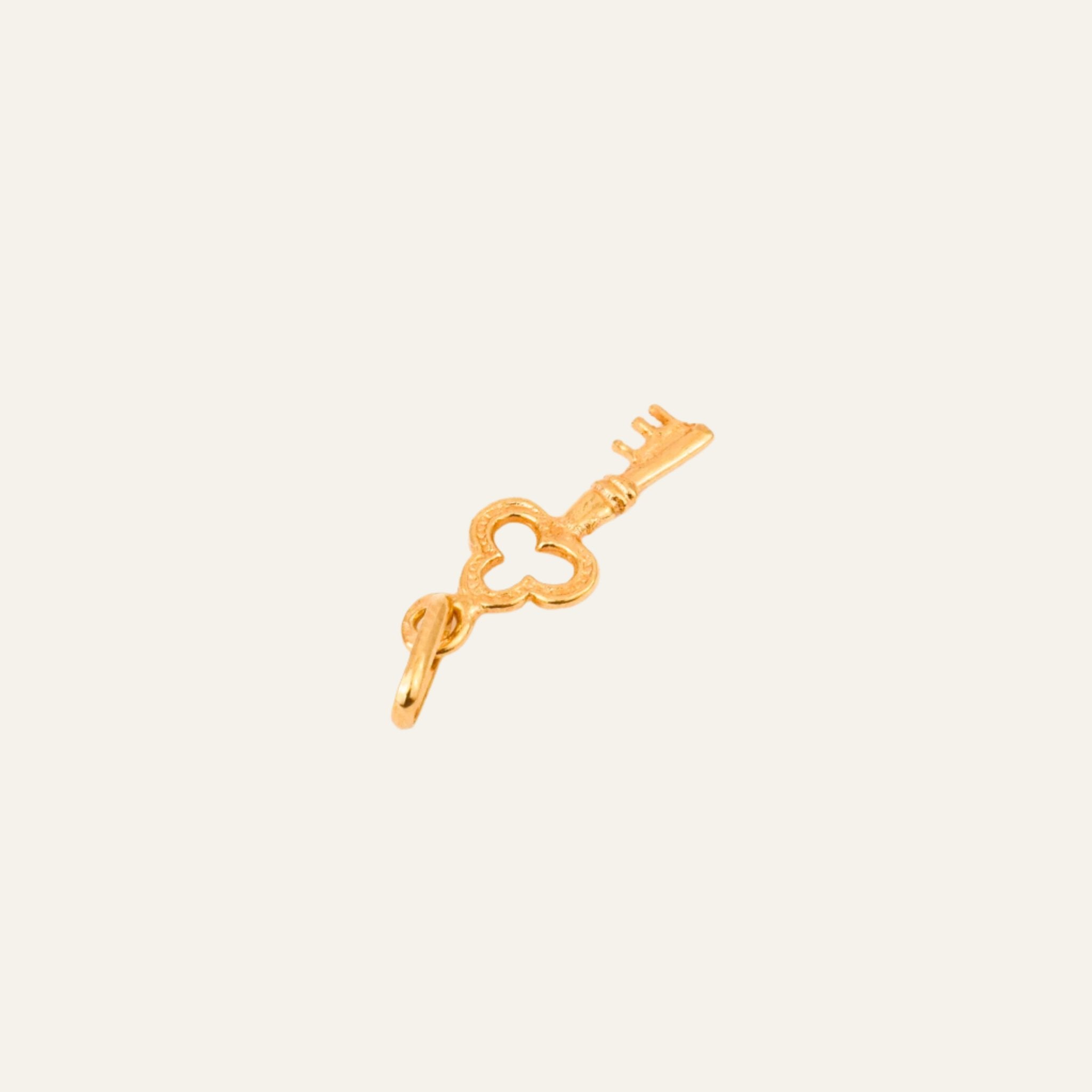 vintage gold Dainty Key Charm