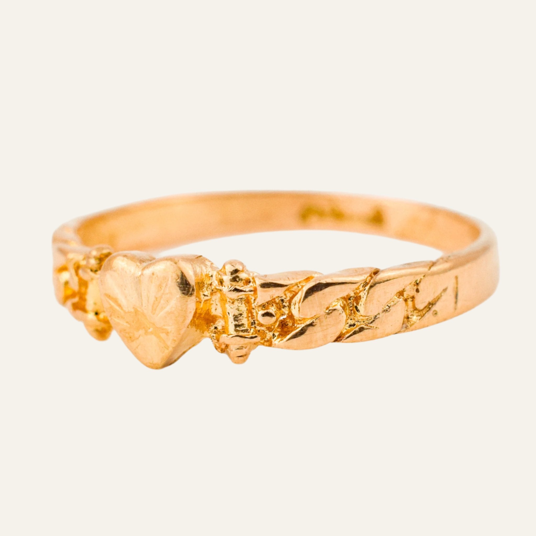 antique heart and chain ring