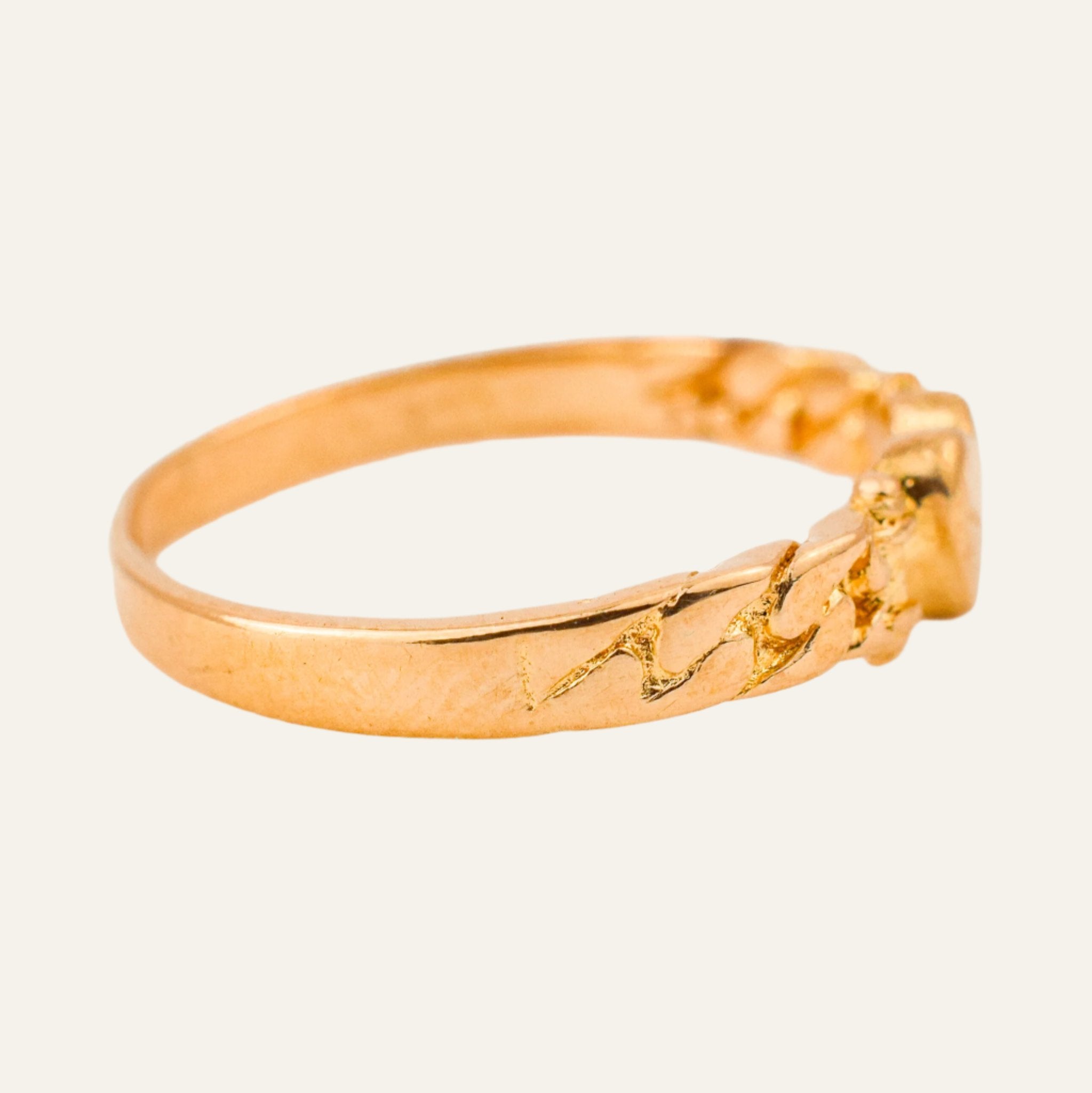 antique heart and chain ring