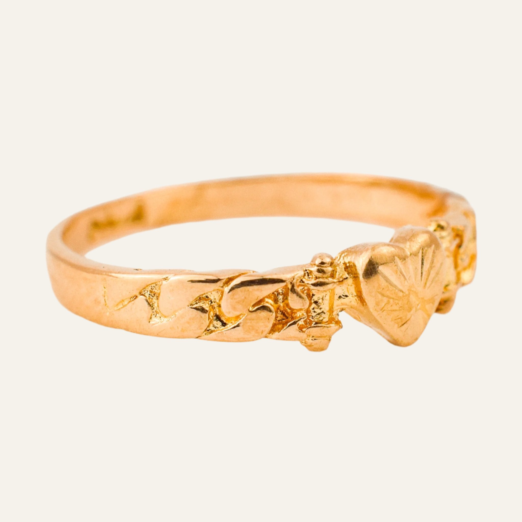 antique heart and chain ring